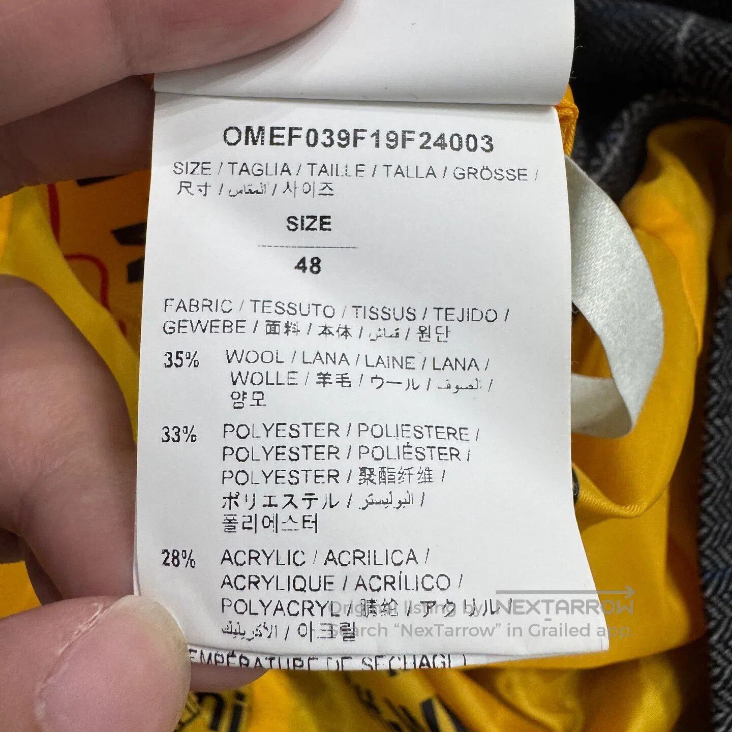Off-White off-white Checkered wool suit jacket| Size 48R - 5 Thumbnail