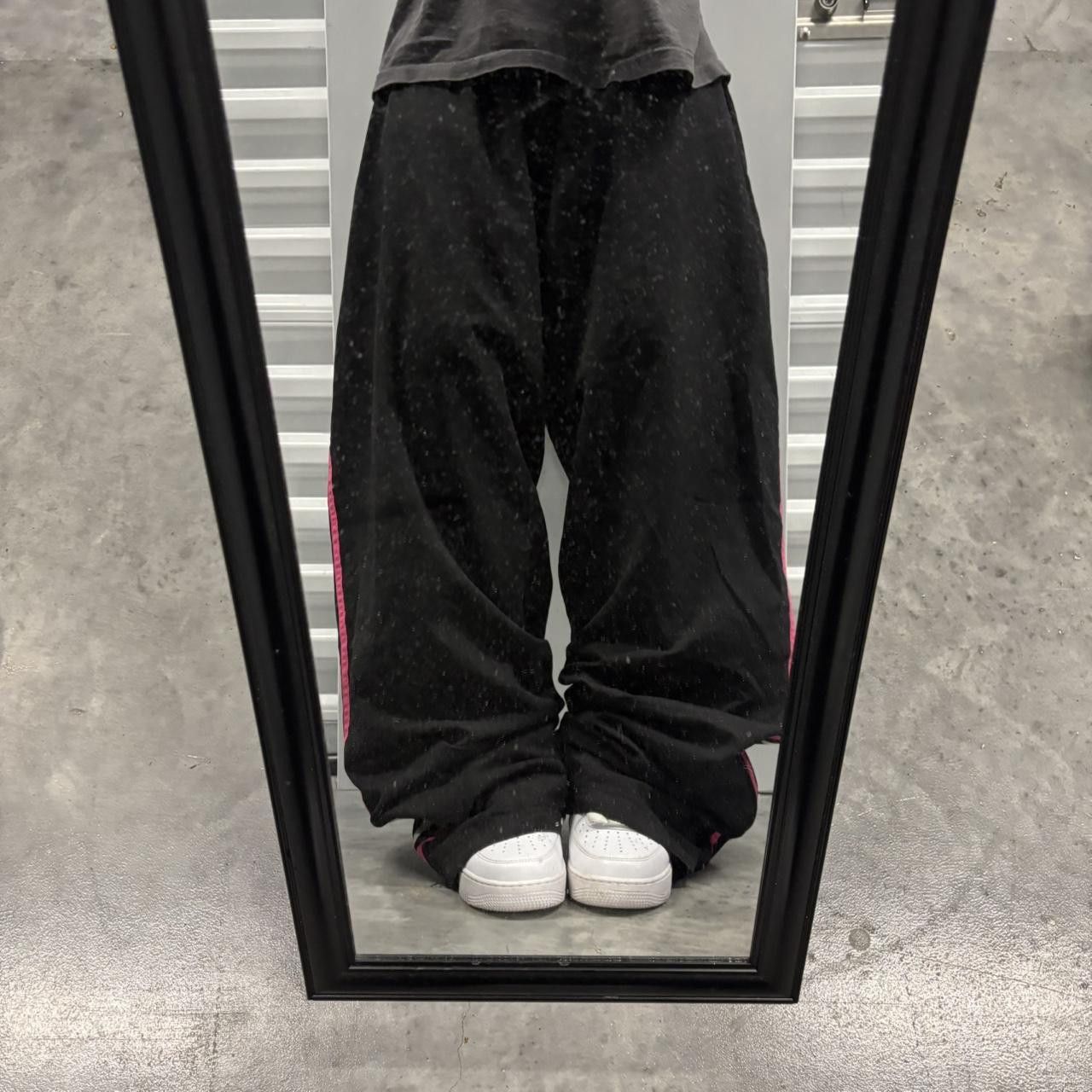 Japanese Brand × Streetwear × Vintage Crazy Vintage Y2K/2000s Baggy Black  Pink Striped Streetwear Skater Track Pants! | Grailed