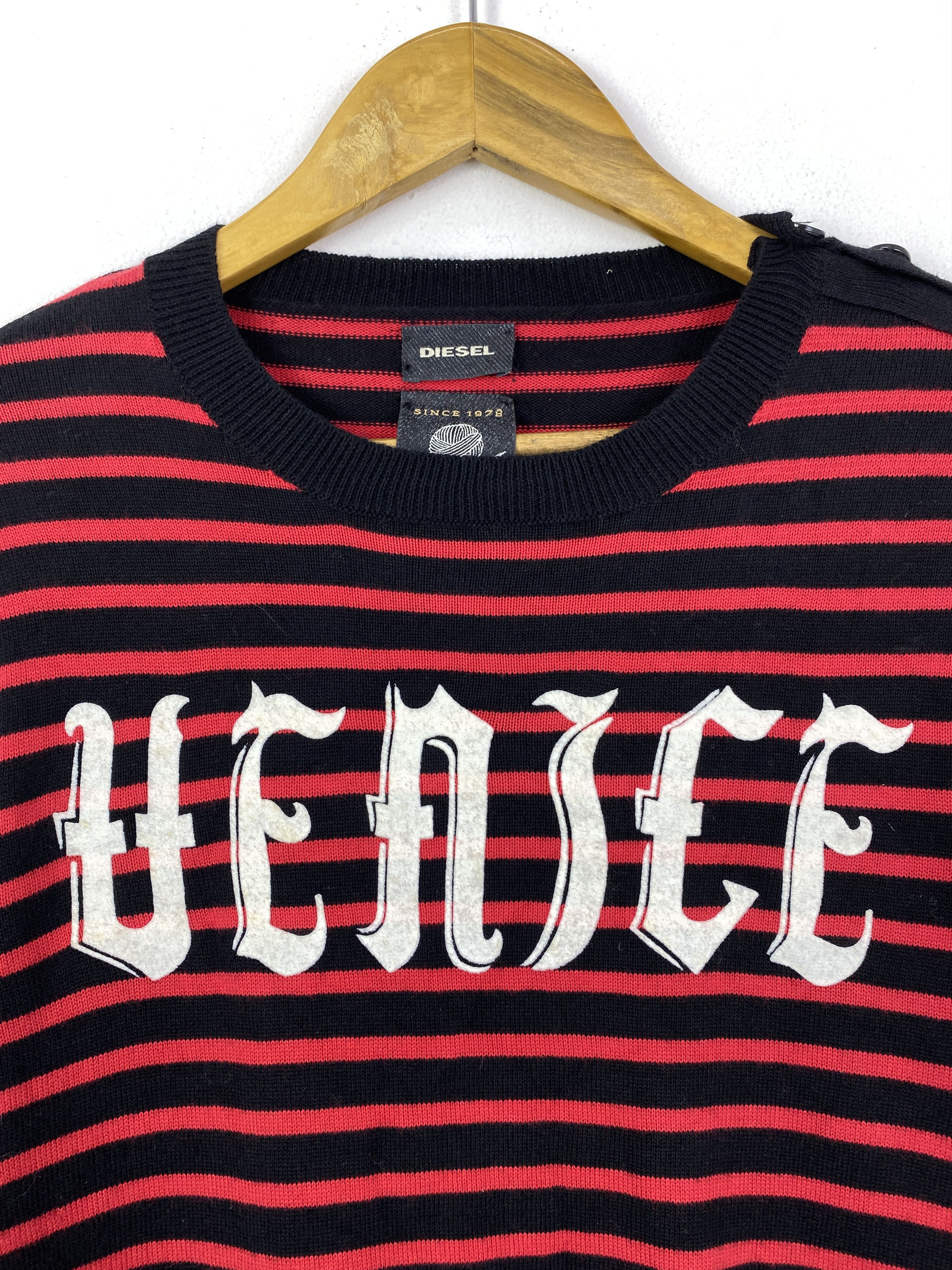 Diesel Vintage Diesel Stripes Wording Pullover Sweatshirt SH0137 Size US S / EU 44-46 / 1 - 6 Thumbnail