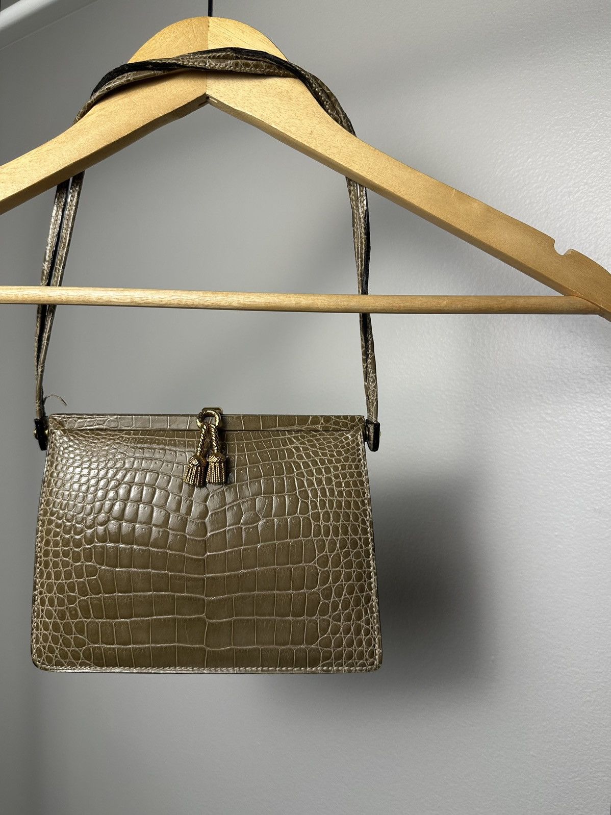 Leather × Vintage Lederer 80s Crocodile Pattern Leather Bag Size ONE SIZE - 2 Thumbnail
