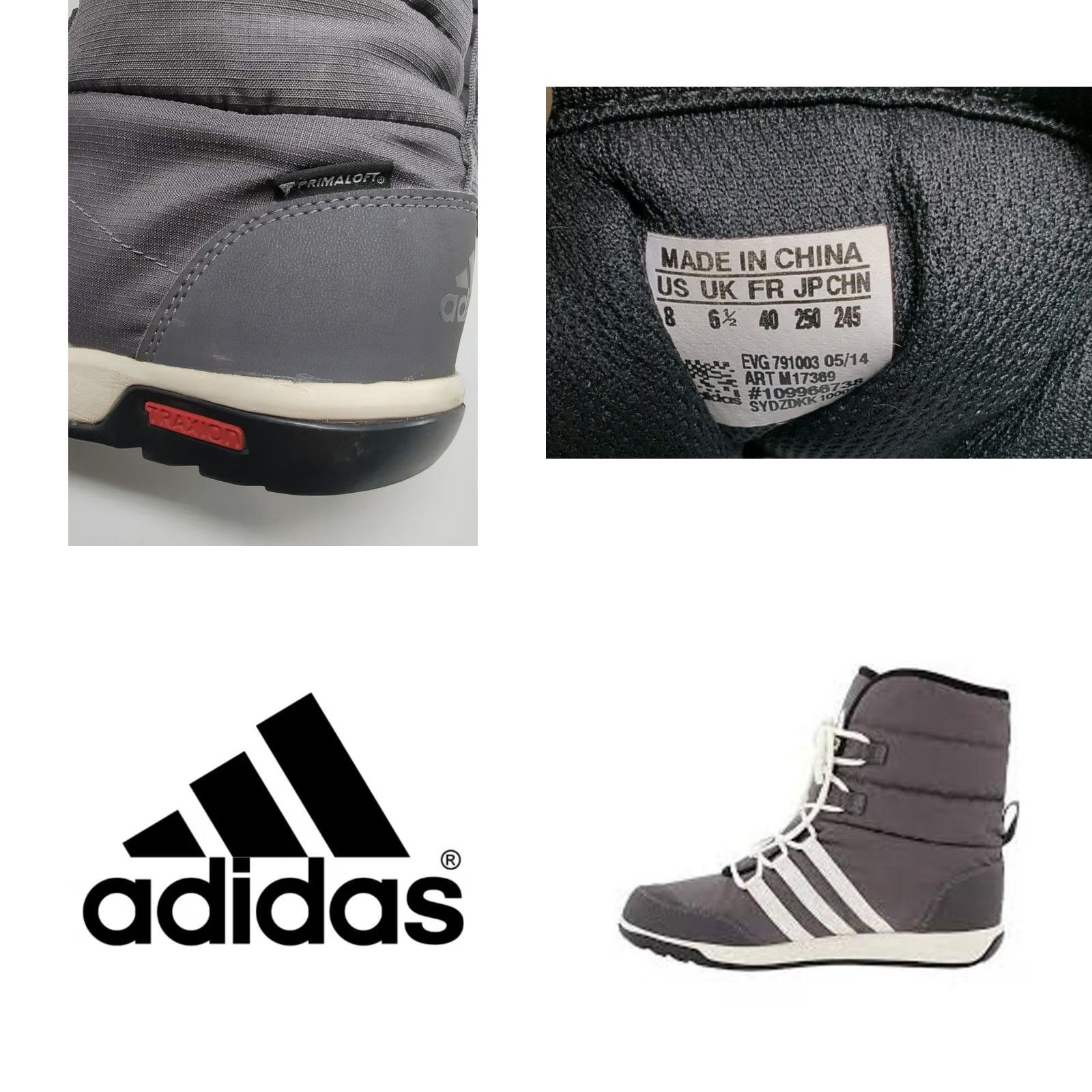 Adidas Adidas Athleta Choleah Primaloft Gray Sneaker Boots Quilted Puffer Winter 8 Womens Chukka Boot Mid-Calf Nylon Synthetic Leather Rubber Size US 8 / IT 38 - 7 Thumbnail