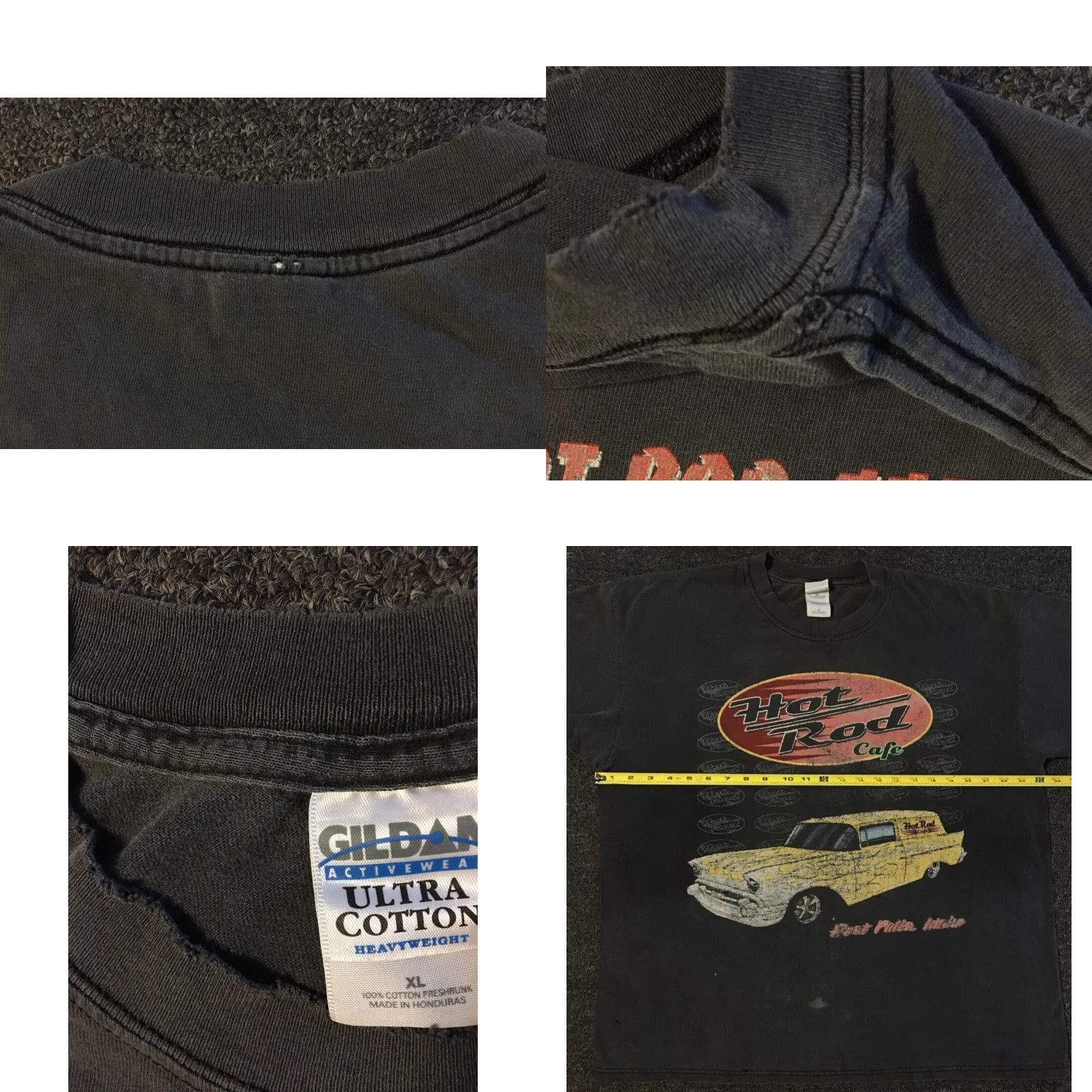 Vintage Vtg Hot Rod Cafe Faded Distress Shirt XL Idaho Car Grunge Biker Flame Fire 90s Size US XL / EU 56 / 4 - 10 Thumbnail
