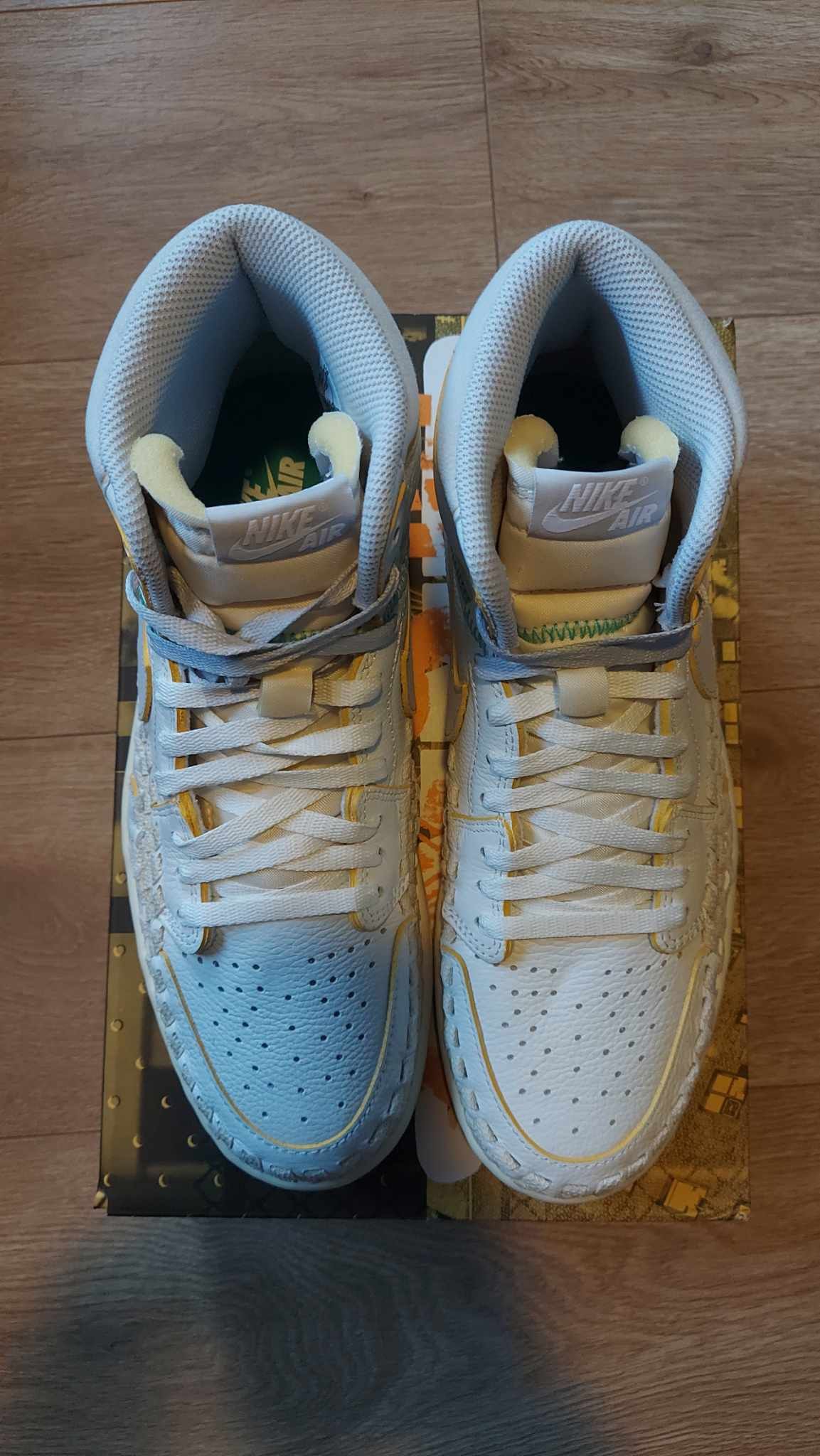 image of Jordan Nike Jordan 1 Retro High OG Sp Shoes in Sail/Wolf Grey/Muslin, Men's (Size 11)