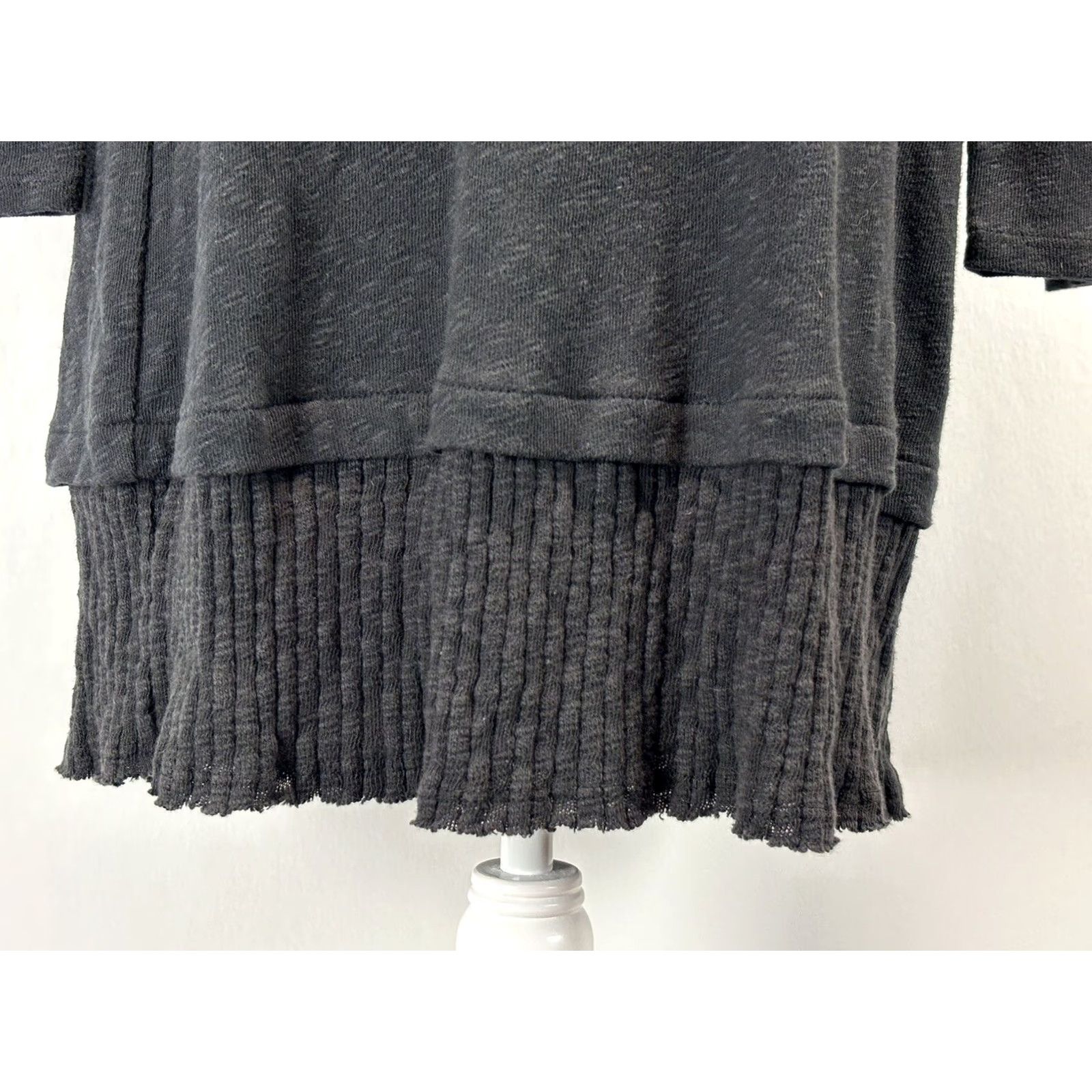 Vintage Chalet Et Ceci Black Dress Womens S Shift Long Sleeve Lagenlook Boho Comfort Layered Solid US Size S / US 4 / IT 40 - 5 Thumbnail