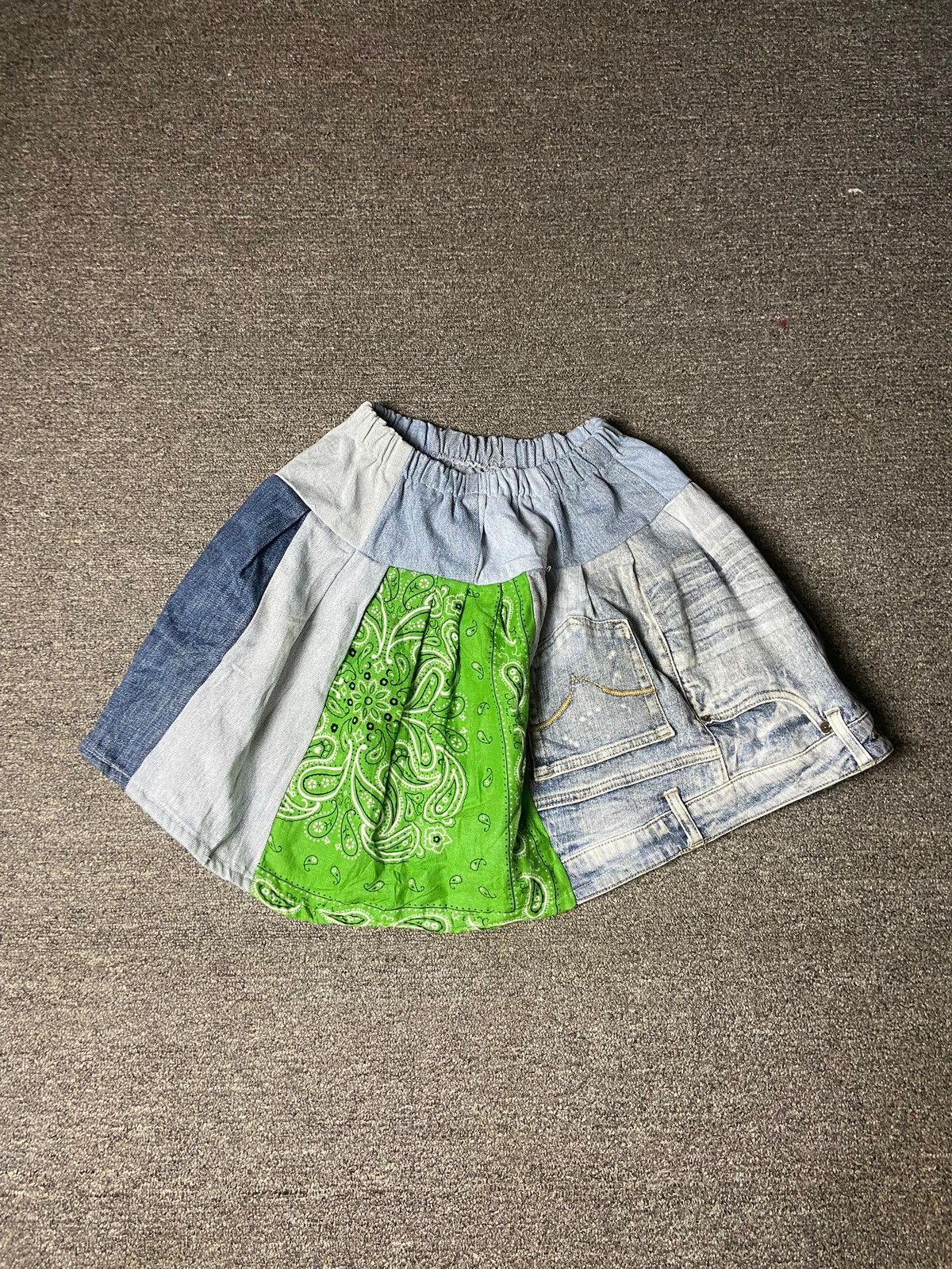 Japanese Brand Japanese Brand Upcycle Patchwork Mini Denim Skirt (167) Size 22" - 4 Thumbnail