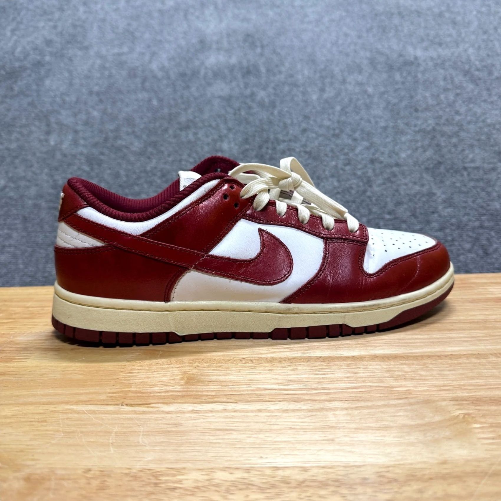 Nike Nike Dunk Low PRM Sneakers Mens 10 Red Leather Worn Team Red FJ4555-100 Size US 10 / EU 43 - 6 Thumbnail