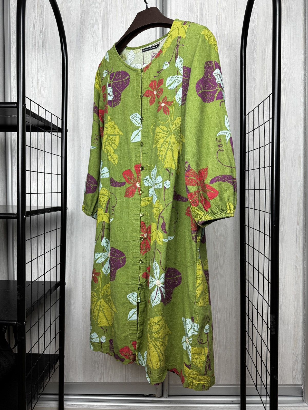 Gudrun Sjoden Gudrun Sjödén Flower cotton linen ling sleeve sleeve dress M Size M / US 6-8 / IT 42-44 - 4 Thumbnail