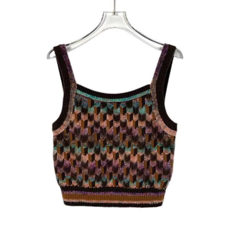 Chanel Colorful Patterned Cashmere Tank Top-dmc Size US S / EU 44-46 / 1 - 1 Thumbnail
