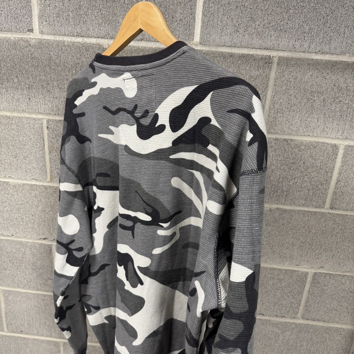Vintage Snow Camo Thermal Longsleeve Shirt Faded ERD Grunge Chrome Size US XXL / EU 58 / 5 - 4 Thumbnail