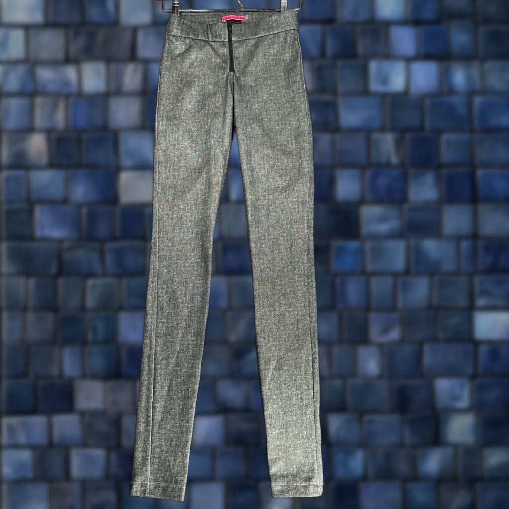 Alice + Olivia Alice + Olivia Pants Womens 2 Gray Cotton Blend Zip Fly Tapered Leg Size 26" / US 2 / IT 38 - 1 Thumbnail
