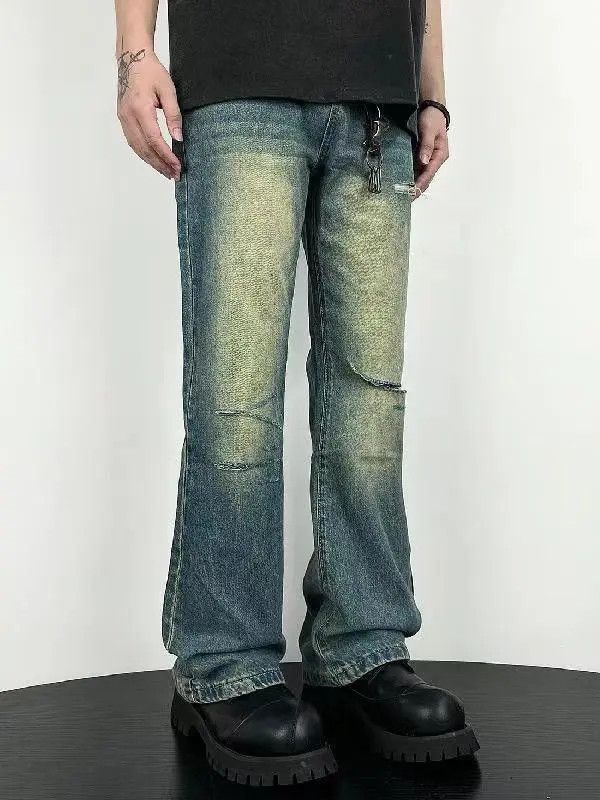 Designer × Japanese Brand × Vintage Vintage Yellow Clay Dye Washed Loose Flare Jeans Size US 30 / EU 46 - 1 Thumbnail