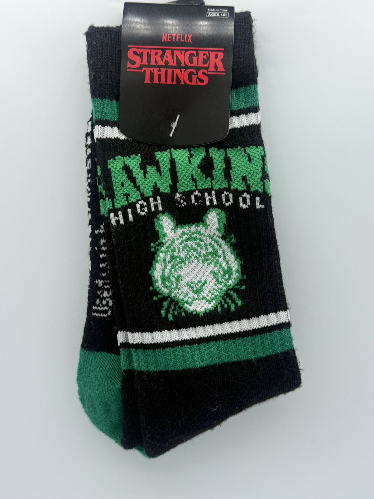 Other Netflix Stranger Things Hawkins High Tigers Crew Socks Size ONE SIZE - 1 Thumbnail