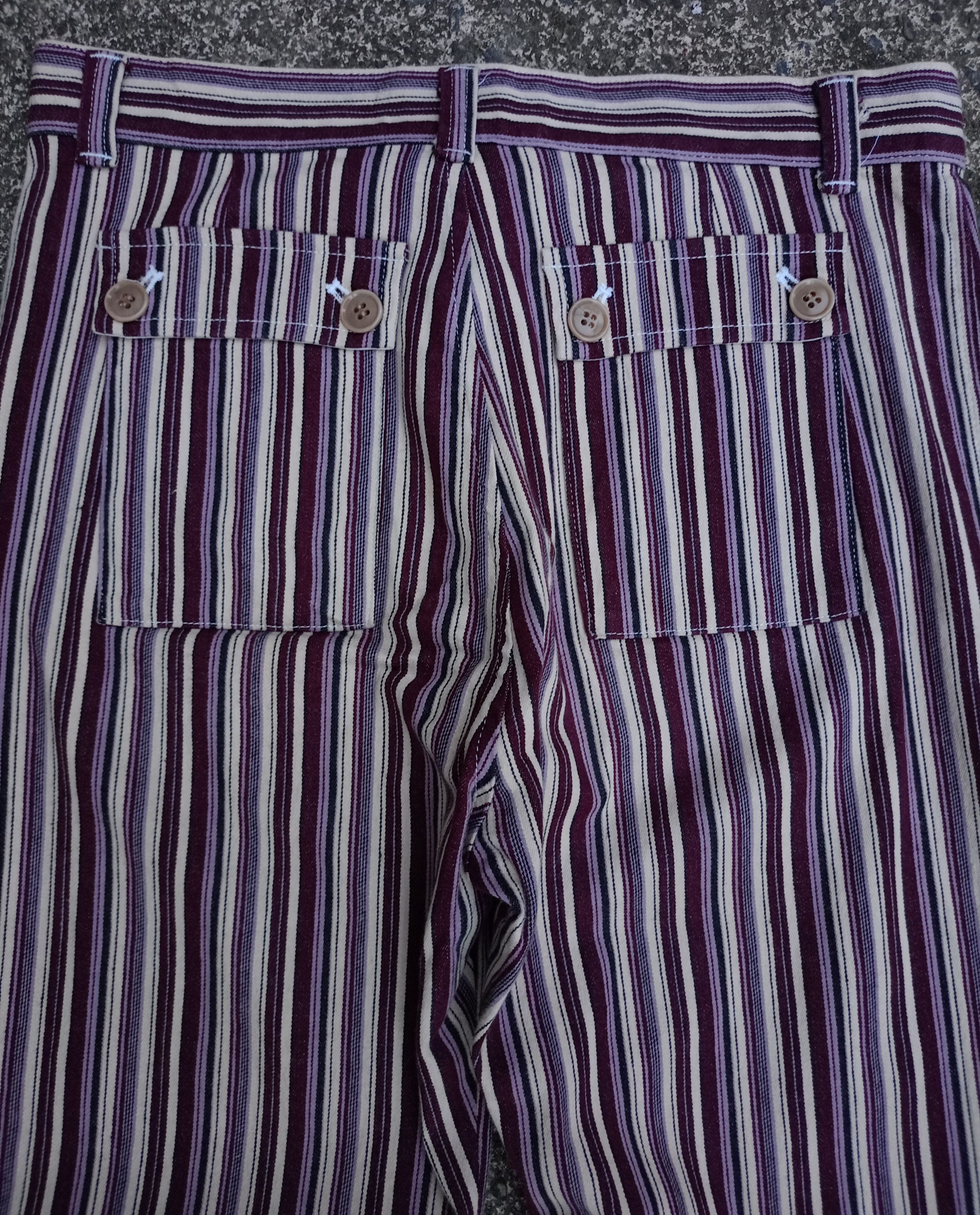 If Six Was Nine × Japanese Brand × Nicole Club Nicole Club strip Flared Pants Size US 30 / EU 46 - 4 Thumbnail