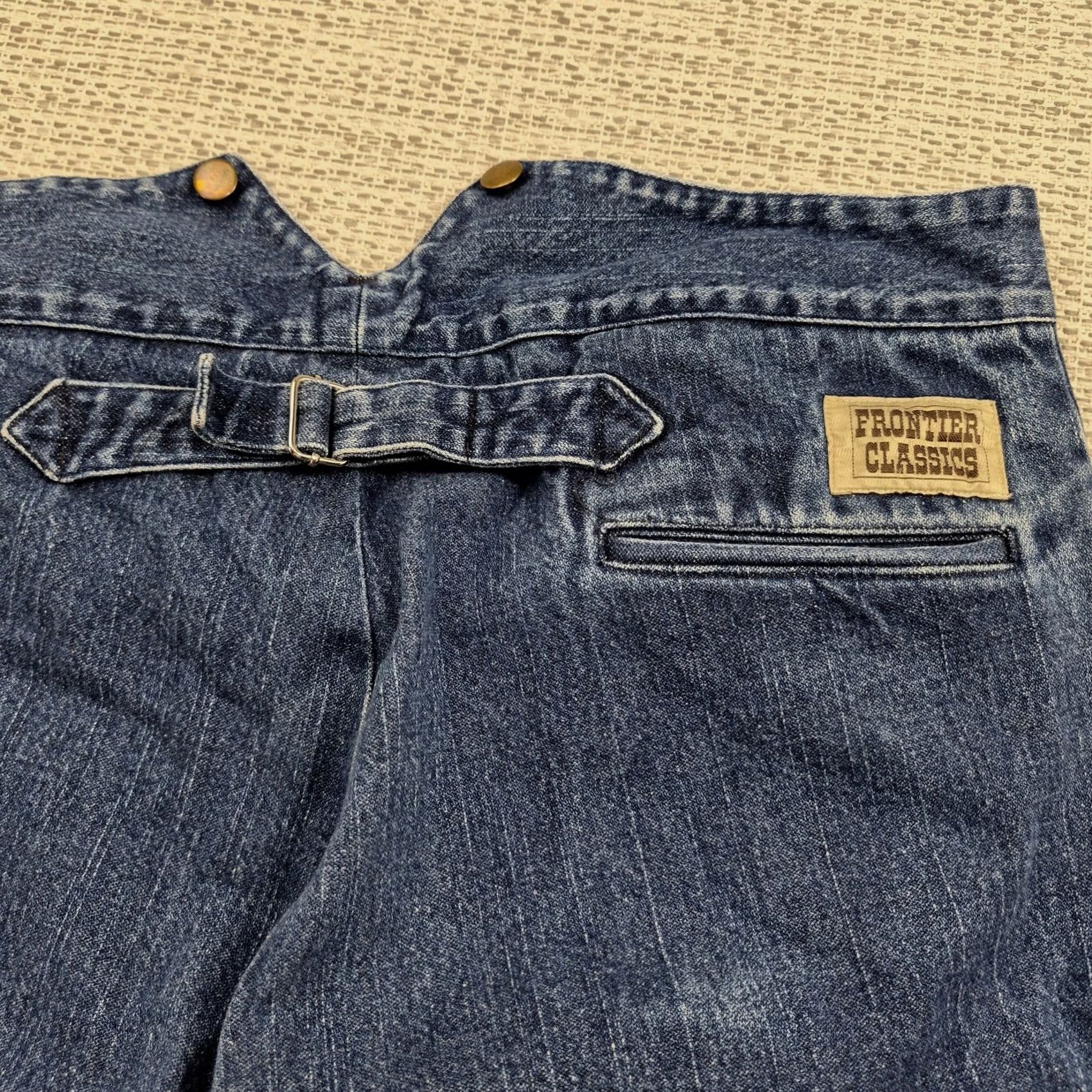 Vintage Frontier Classics Jeans Mens 42x34 Blue Regular Fit Straight Western Buckle Back Size US 42 / EU 58 - 4 Thumbnail