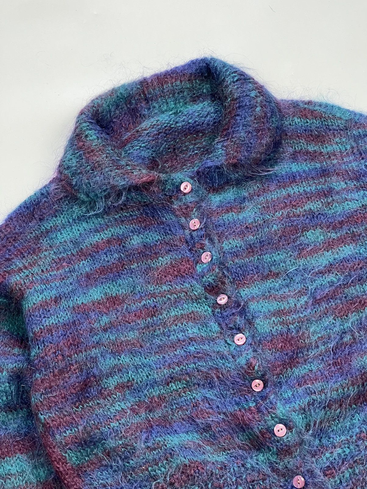 Japanese Brand Blue mohair boxy cardigan Size US S / EU 44-46 / 1 - 4 Thumbnail