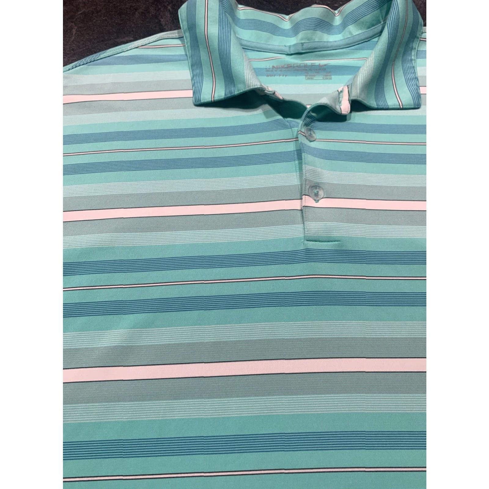 Nike Nike Golf Polo Shirt Men 2XL Short Sleeve Dri-Fit Striped Multicolor UV Activewear Size US XXL / EU 58 / 5 - 4 Thumbnail