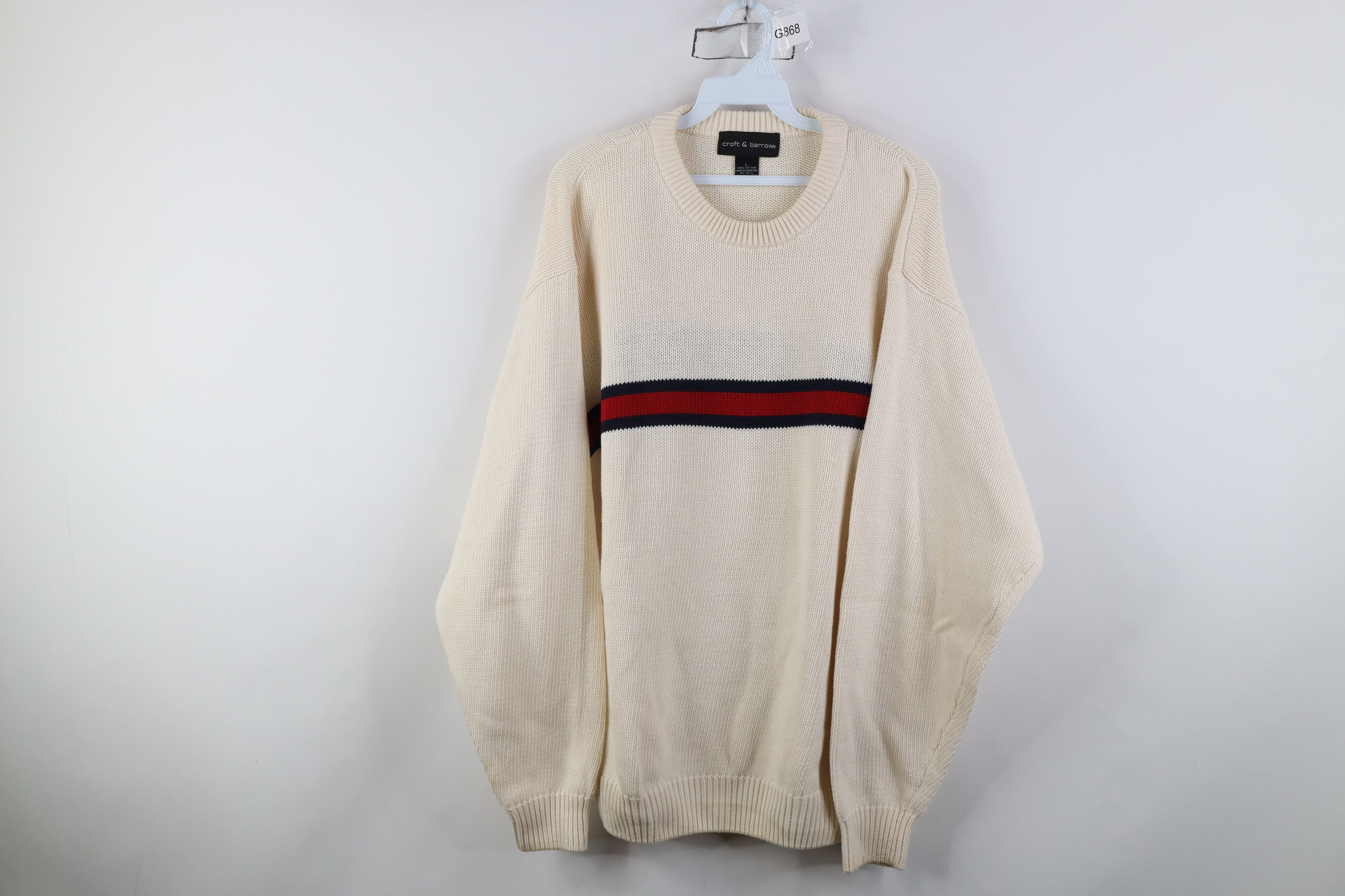 Vintage 90s Streetwear Block Cotton Knit Crewneck Sweater