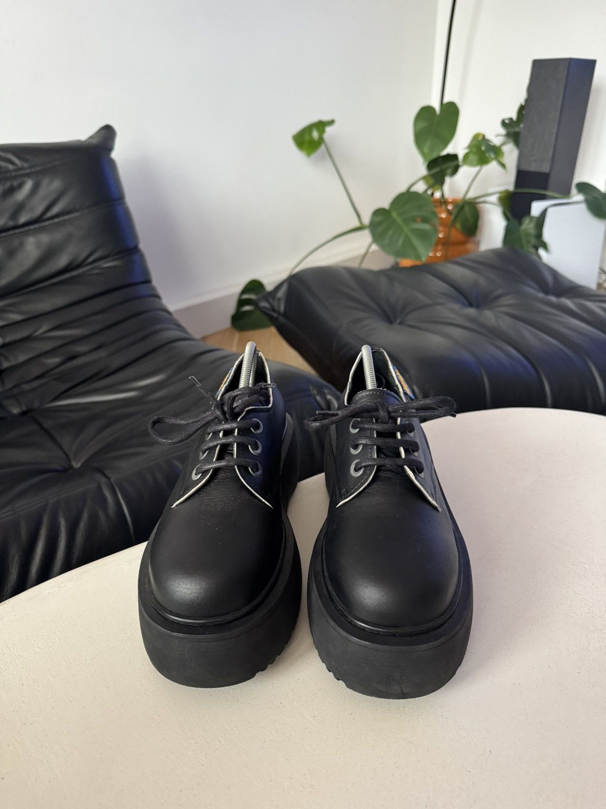 Leather Rare Vintage Avant Garde Platform Derby Leather Boots Grail Size US 5.5 / EU 38 - 2 Thumbnail