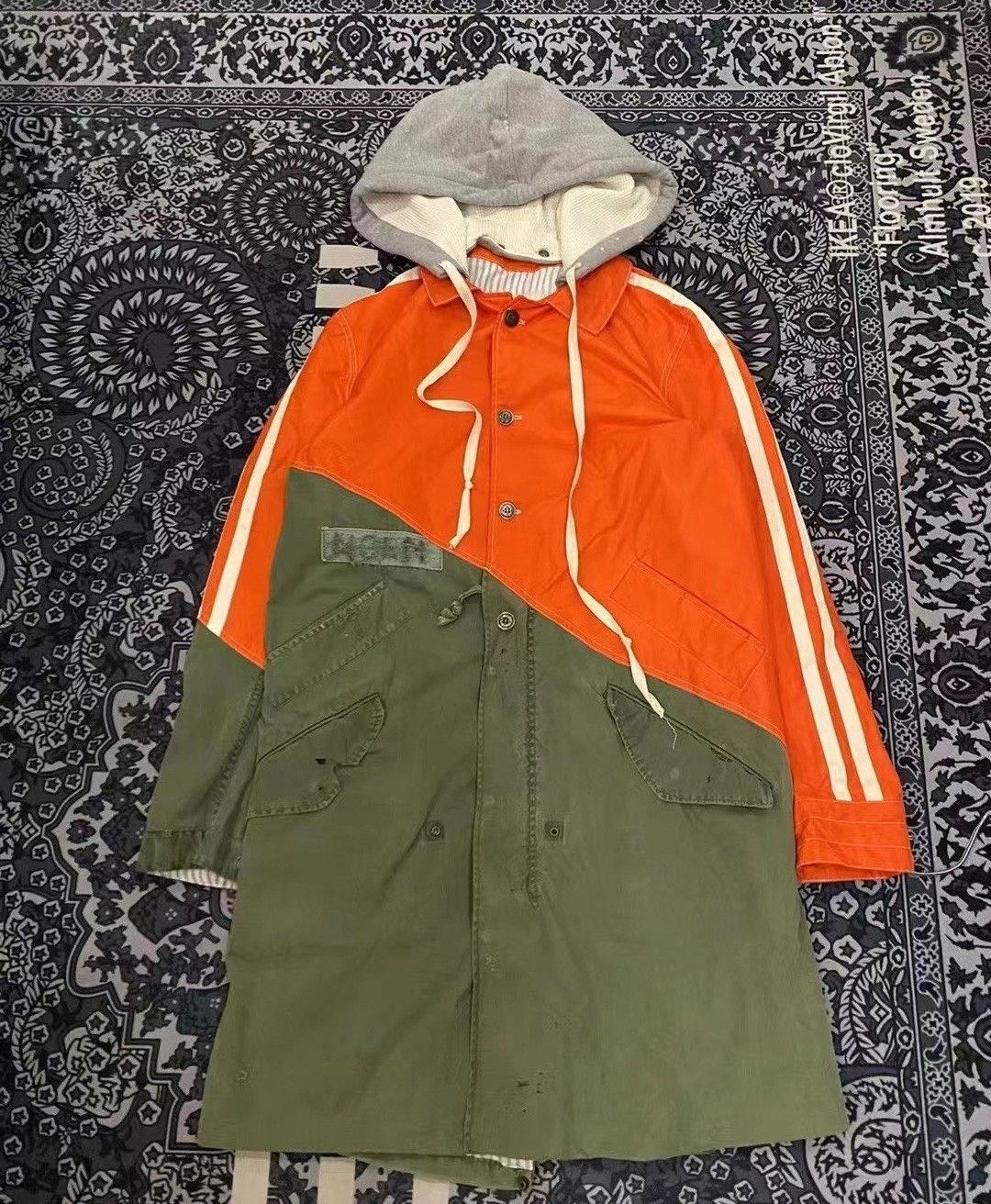 Greg Lauren greg lauren Classic Patchwork Varsity Trench Coat Size US S / EU 44-46 / 1 - 1 Thumbnail