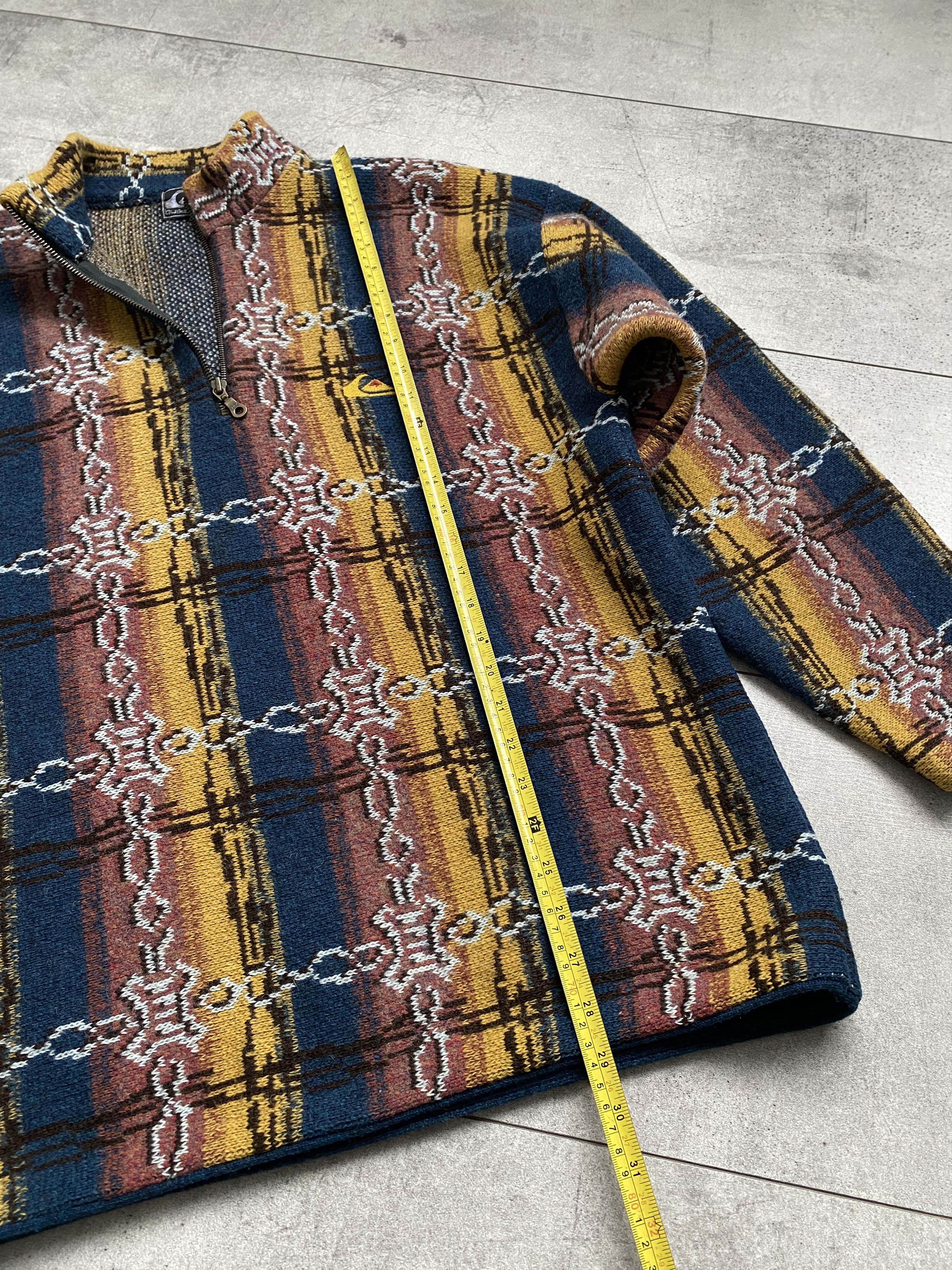 Quiksilver × Vintage Vintage 80s Rare Quiksilver Half Zip Knitting Jacket Size US M / EU 48-50 / 2 - 14 Thumbnail