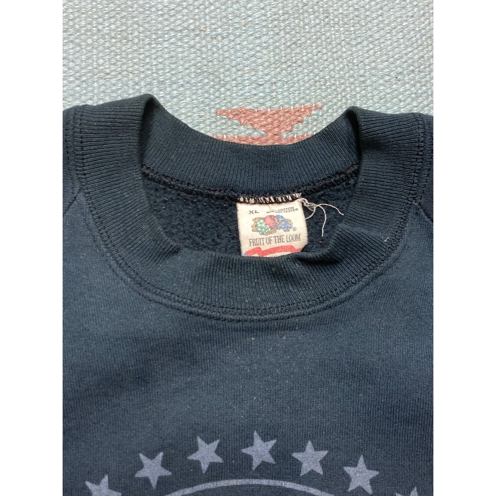Fruit Of The Loom VINTAGE 80s Fruit of the Loom Sweatshirt Italy University of Italia FOTL Black XL Men Pullover Crewneck Size US XL / EU 56 / 4 - 7 Thumbnail