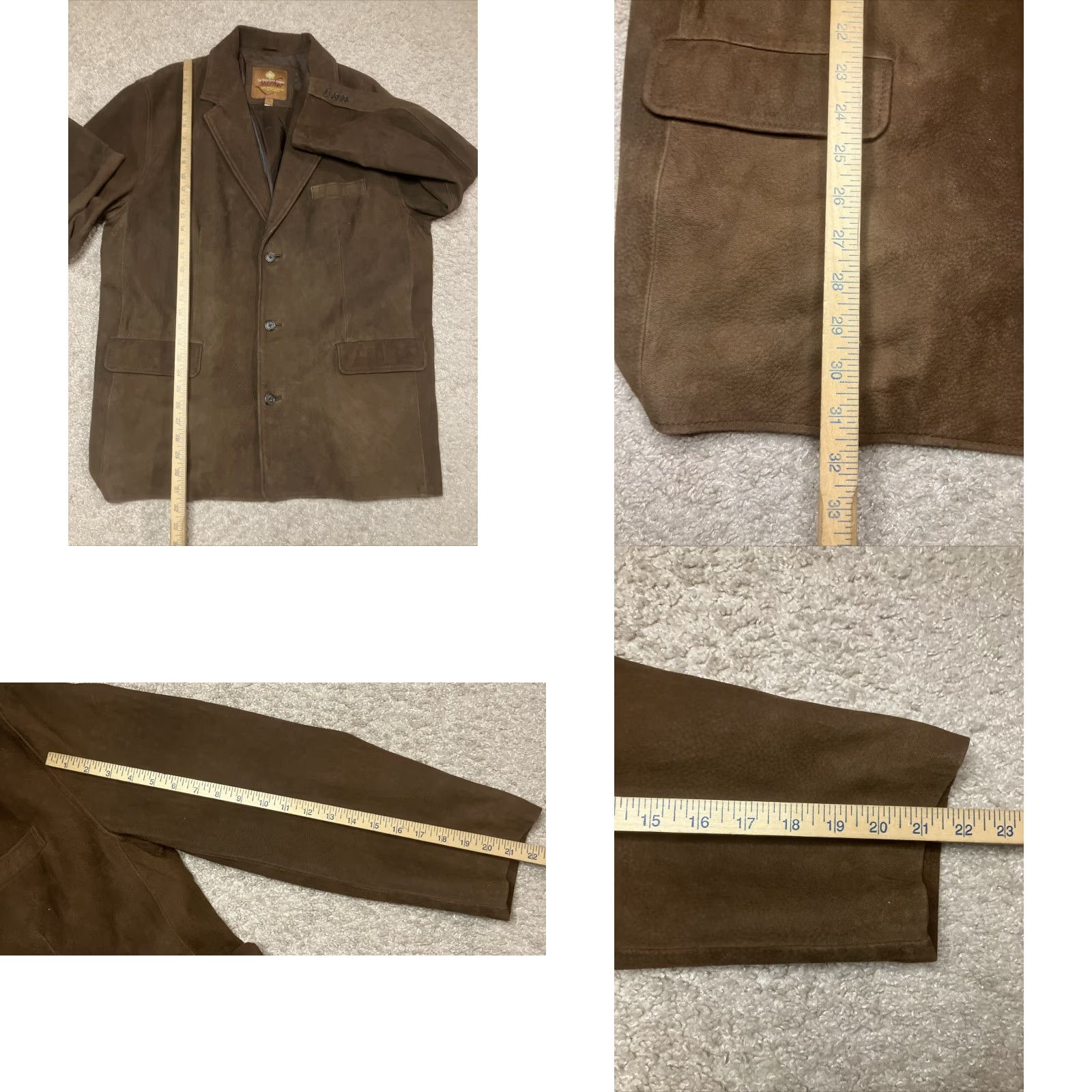 VINTAGE The Territory Ahead Blazer Jacket XL Brown Leather 3 Button Sports Mens