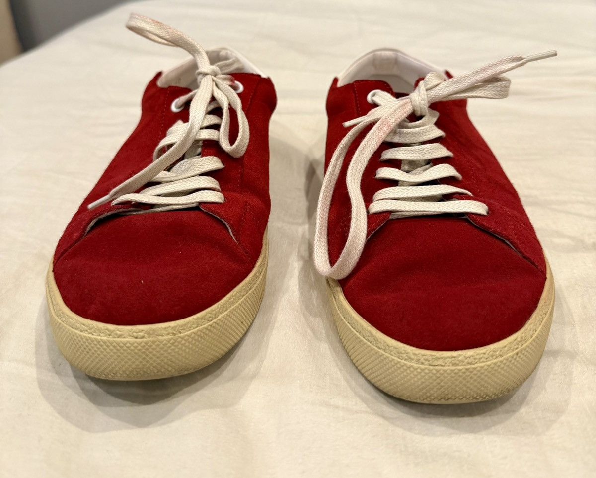 Saint Laurent Paris Saint Laurent Red Suede Low-Top Sneakers – EU 40 Size US 7 / EU 40 - 2 Thumbnail