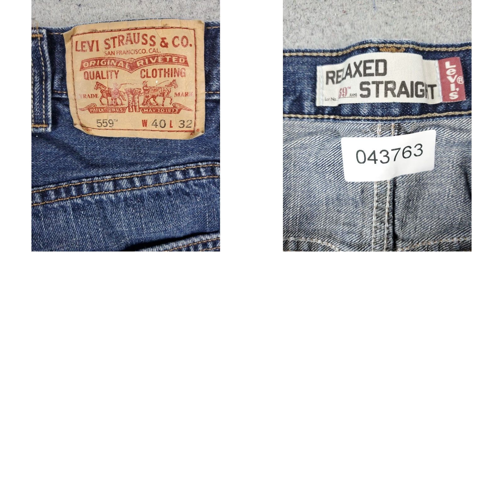 Levi's Levis 559 Mens Relaxed Straight Leg Blue Denim Jeans 40x32 XL Extra Large Size US 40 / EU 56 - 8 Thumbnail