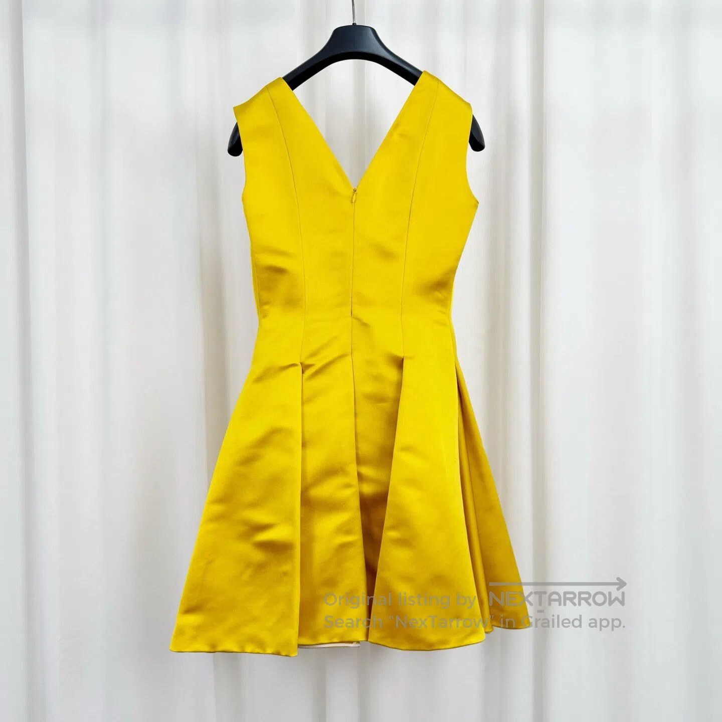 Dior Dior Yellow Heavyweight Mulberry Silk V-Neck Dress| Size XS / US 0-2 / IT 36-38 - 2 Thumbnail