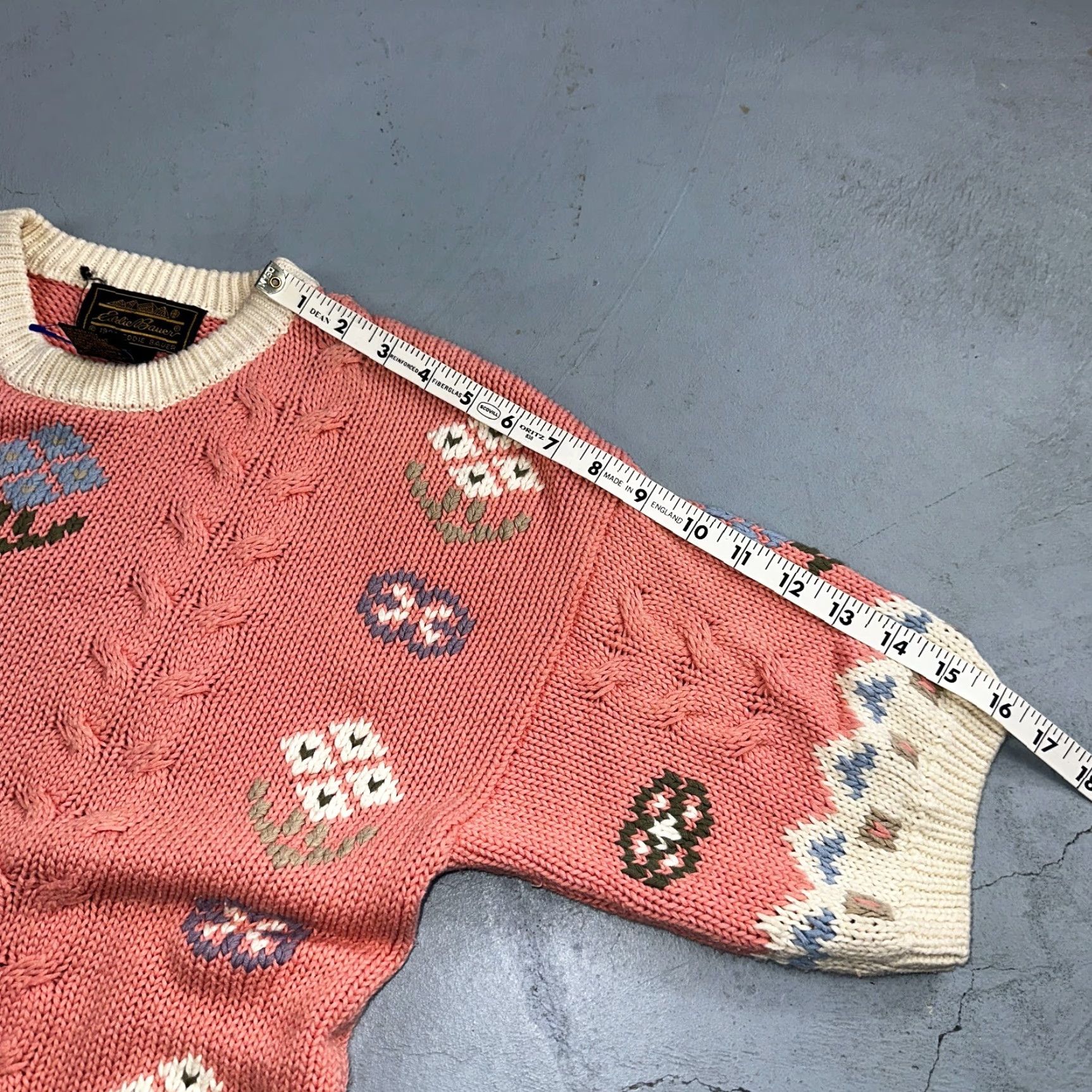 Eddie Bauer Eddie Bauer VTG Pink Floral Country Sweater Cottage Core Thick 1990 Medium Size M / US 6-8 / IT 42-44 - 7 Thumbnail