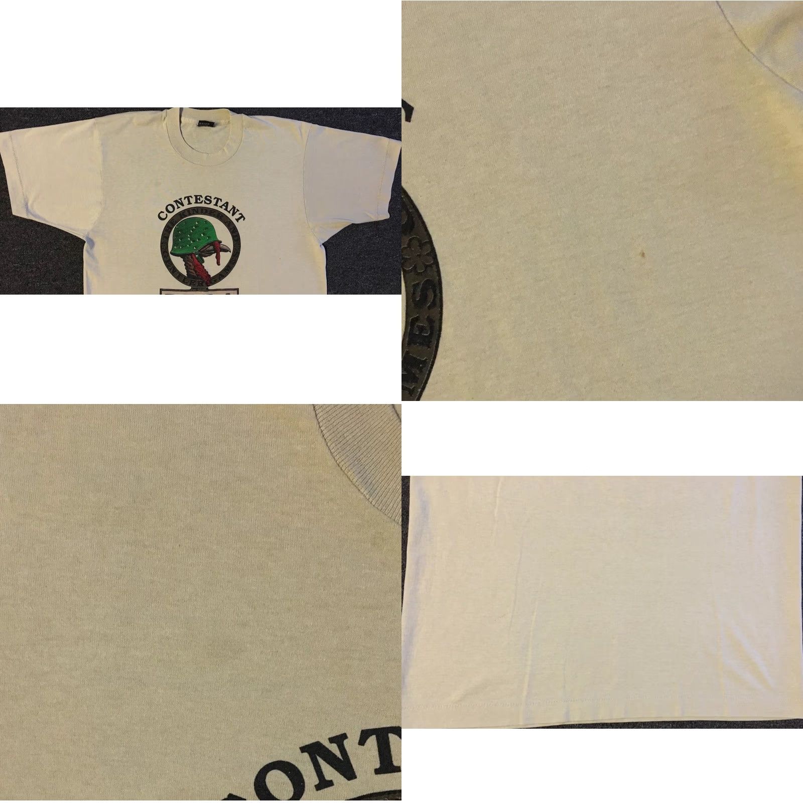 Vintage VINTAGE Kinder & Gentler Games Faded Shirt L Army Military 90s 80s Graphic Tee Mens Beige Single Stitch Short Sleeve Crew Neck B9 Size US L / EU 52-54 / 3 - 8 Thumbnail