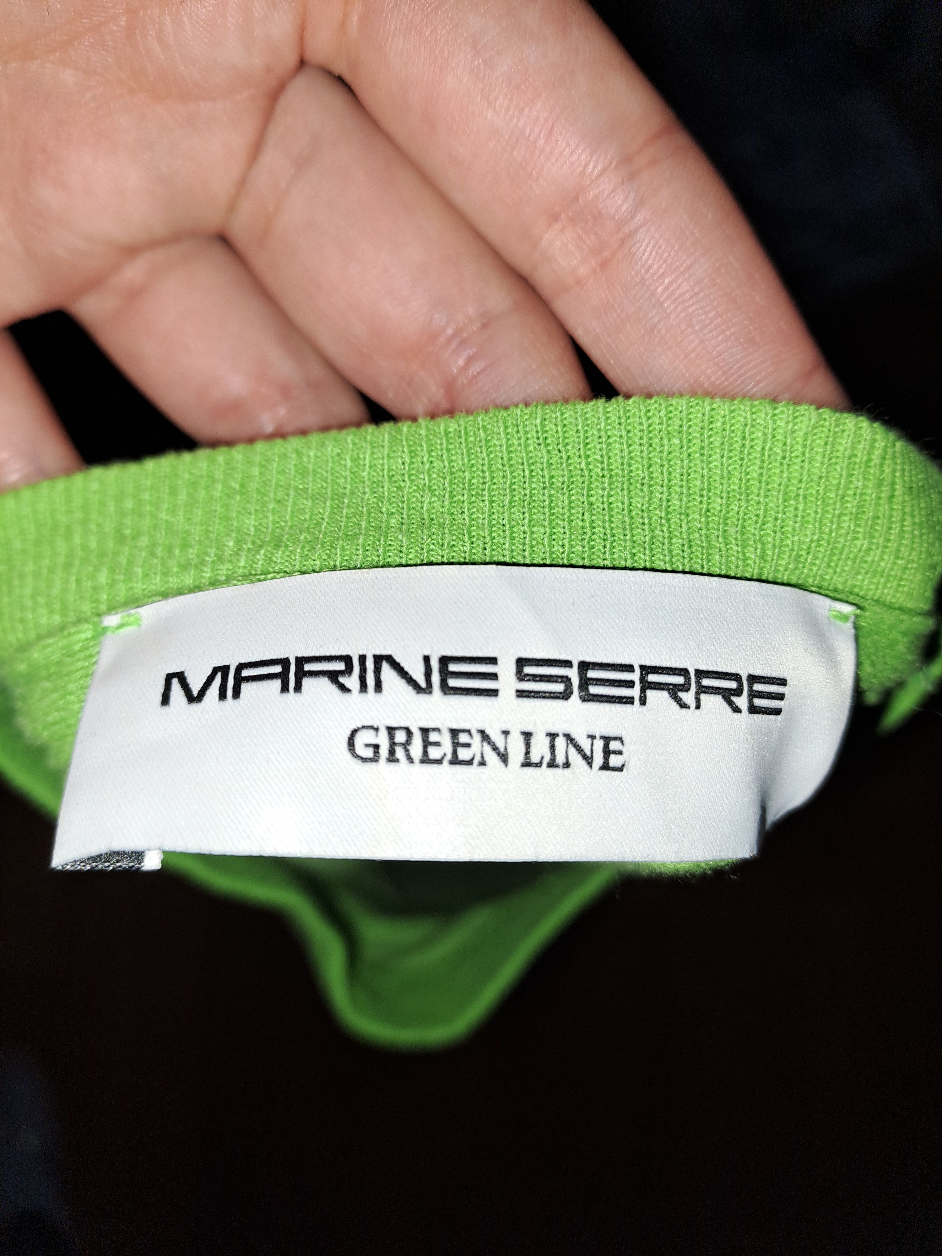 Marine Serre Green Line Tshirt Size L / US 10 / IT 46 - 4 Thumbnail