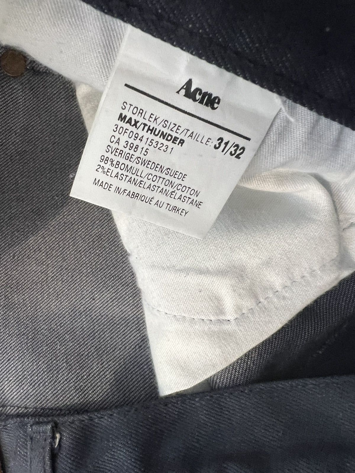 Acne Studios Acne studios max thunder jeans Size US 31 - 4 Thumbnail