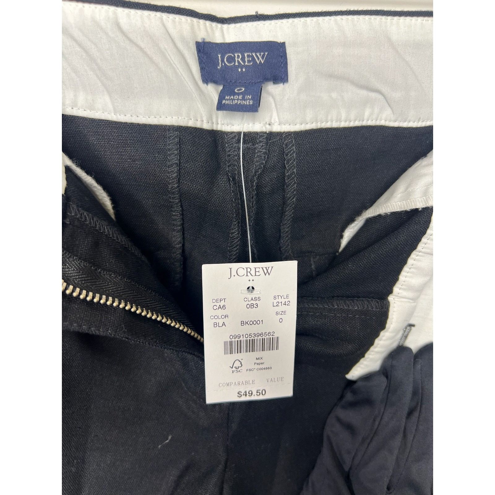 J.Crew NWT! J. Crew Linen Black Shorts, Size 0 Size 25" / US 0 / IT 36 - 3 Thumbnail