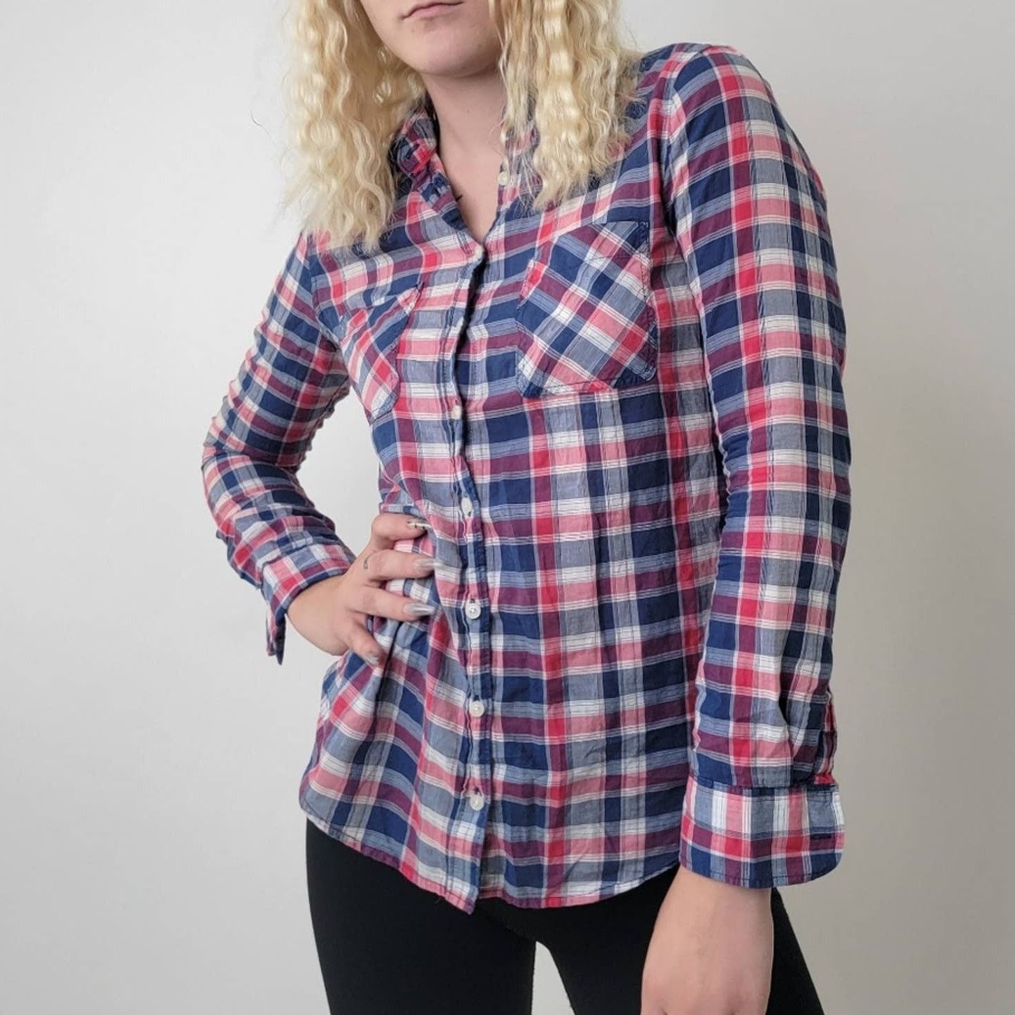 Aeropostale Aeropostale Lace Western Plaid Button Down Shirt - S Size S / US 4 / IT 40 - 3 Thumbnail