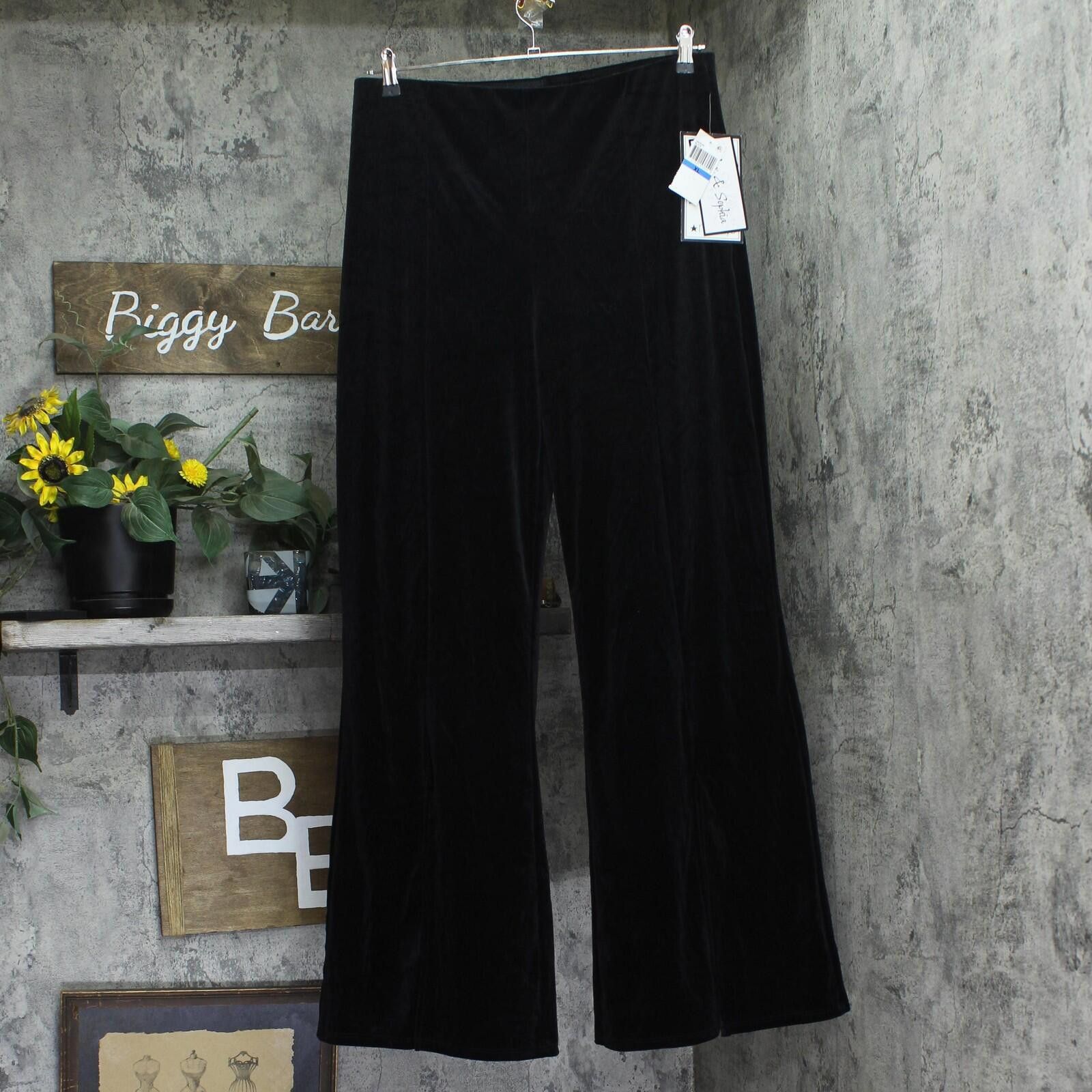 Other Nwt Alex & Sophia Velvet Front-slit Pants 196z630e Black Xl Size 40" / US 18 - 1 Thumbnail