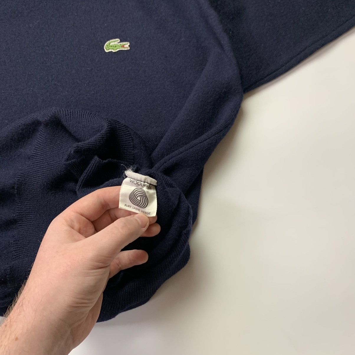 Other 🇫🇷 Vintage 90s Lacoste Chemise Wool Sweater made in France Size US M / EU 48-50 / 2 - 9 Thumbnail