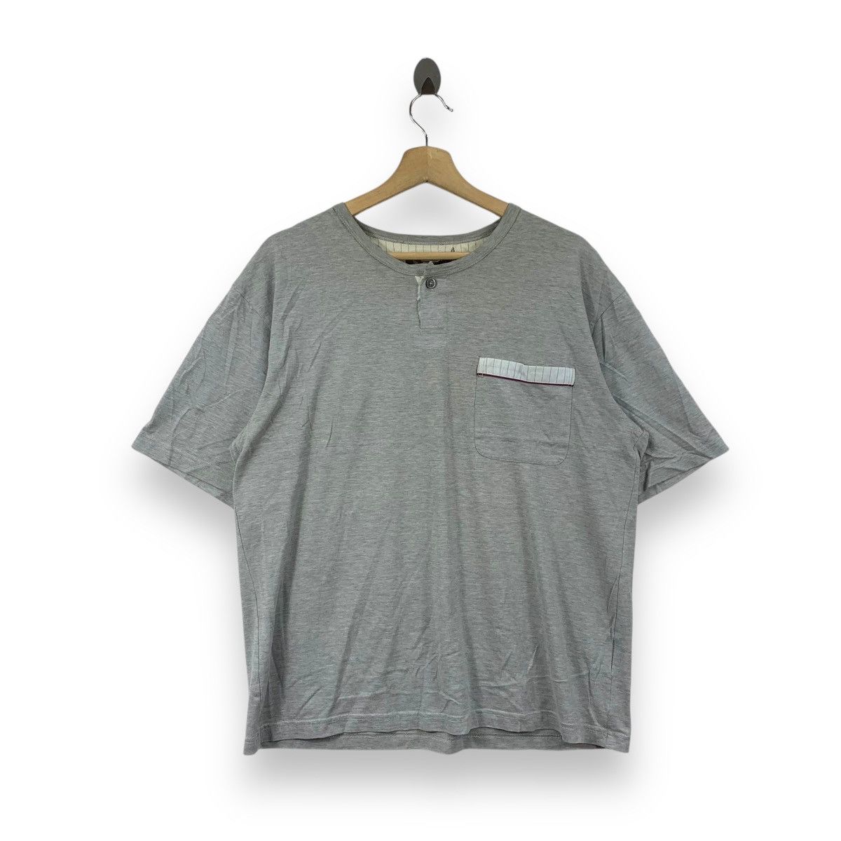 Vintage Vintage PAUL STEWART NEW YORK Pocket Henley Tee Shirt Size US L / EU 52-54 / 3 - 1 Thumbnail