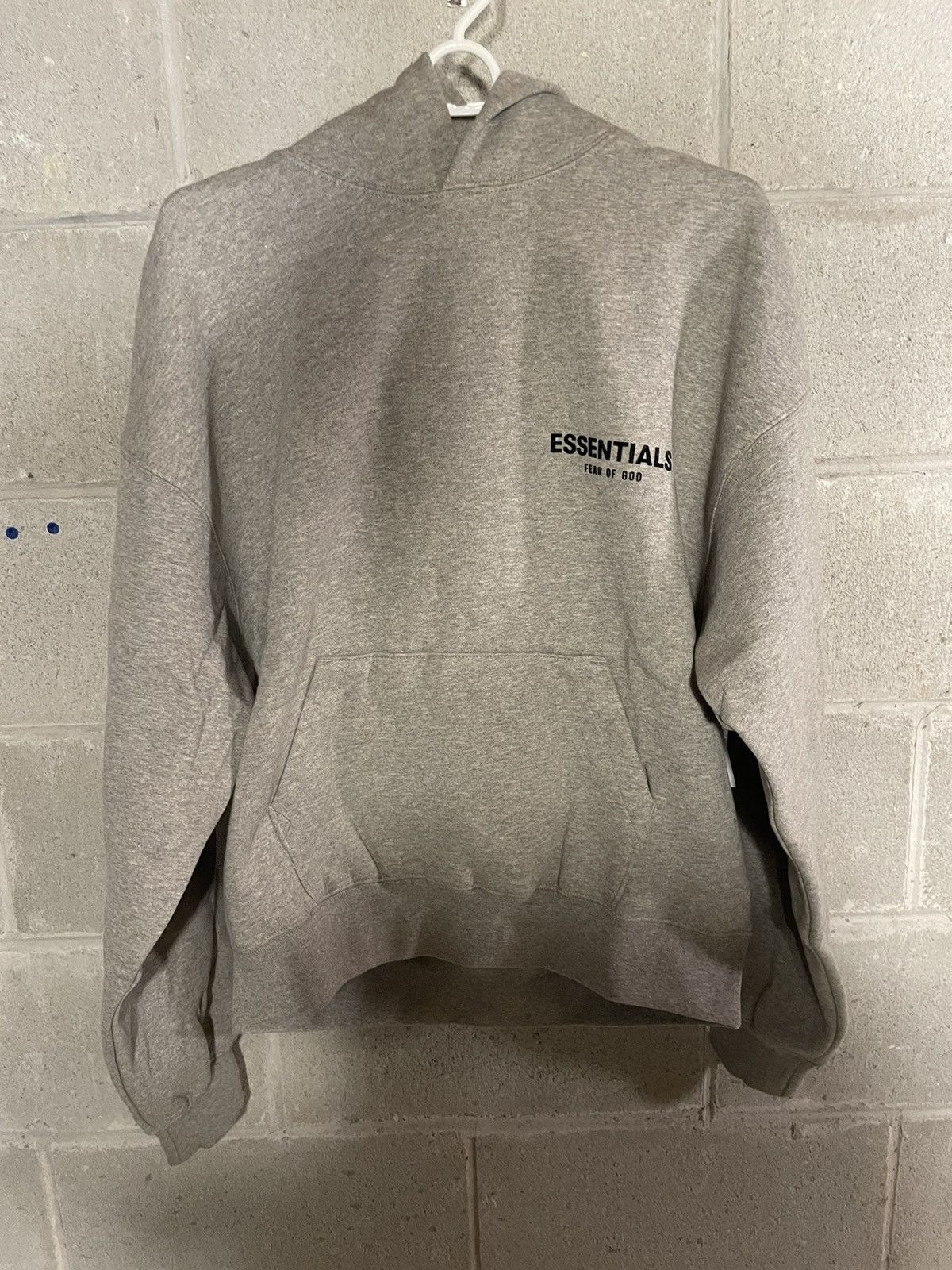 image of Essentials Fear Of God Dark Oatmeal Hoodie in Grey, Men's (Size XS)