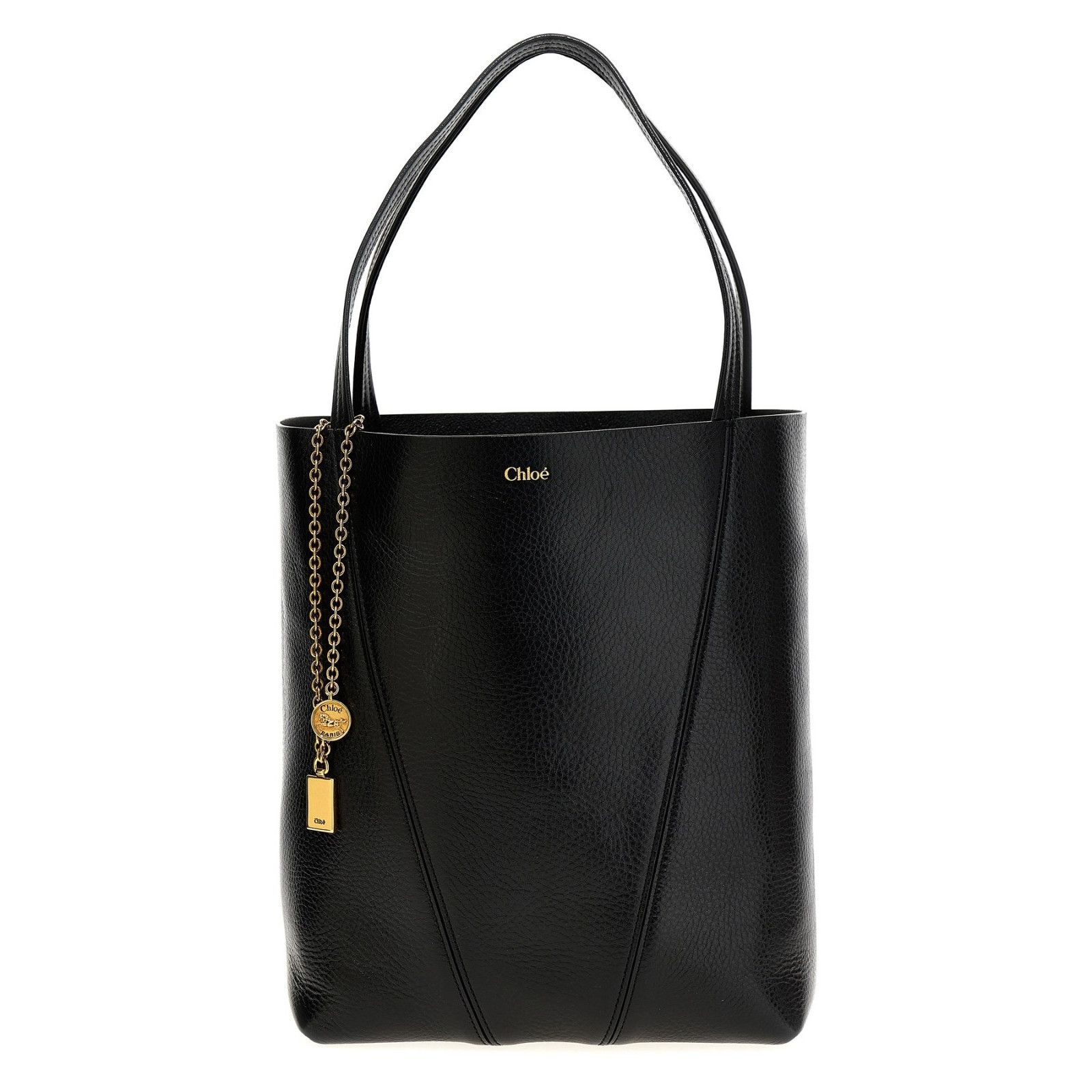 Chloe Chloe Medium Spin Black Shiny Leather Tote Bag New & Authent Size ONE SIZE - 1 Thumbnail