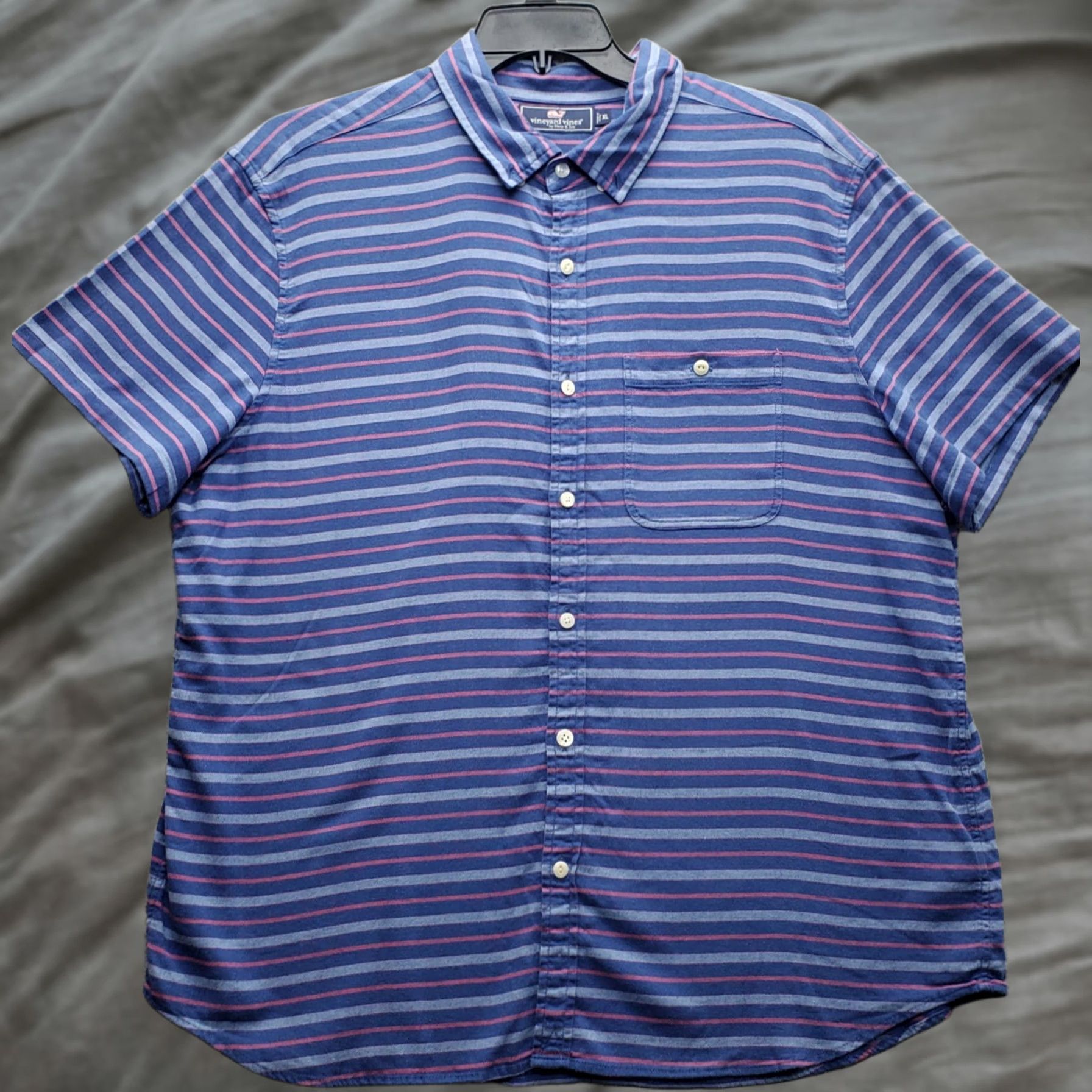 Vineyard Vines Vineyard Vines Shirt Mens XL Multi Striped Linen Blend Short Sleeve Button Down Shirt Size US XL / EU 56 / 4 - 1 Thumbnail