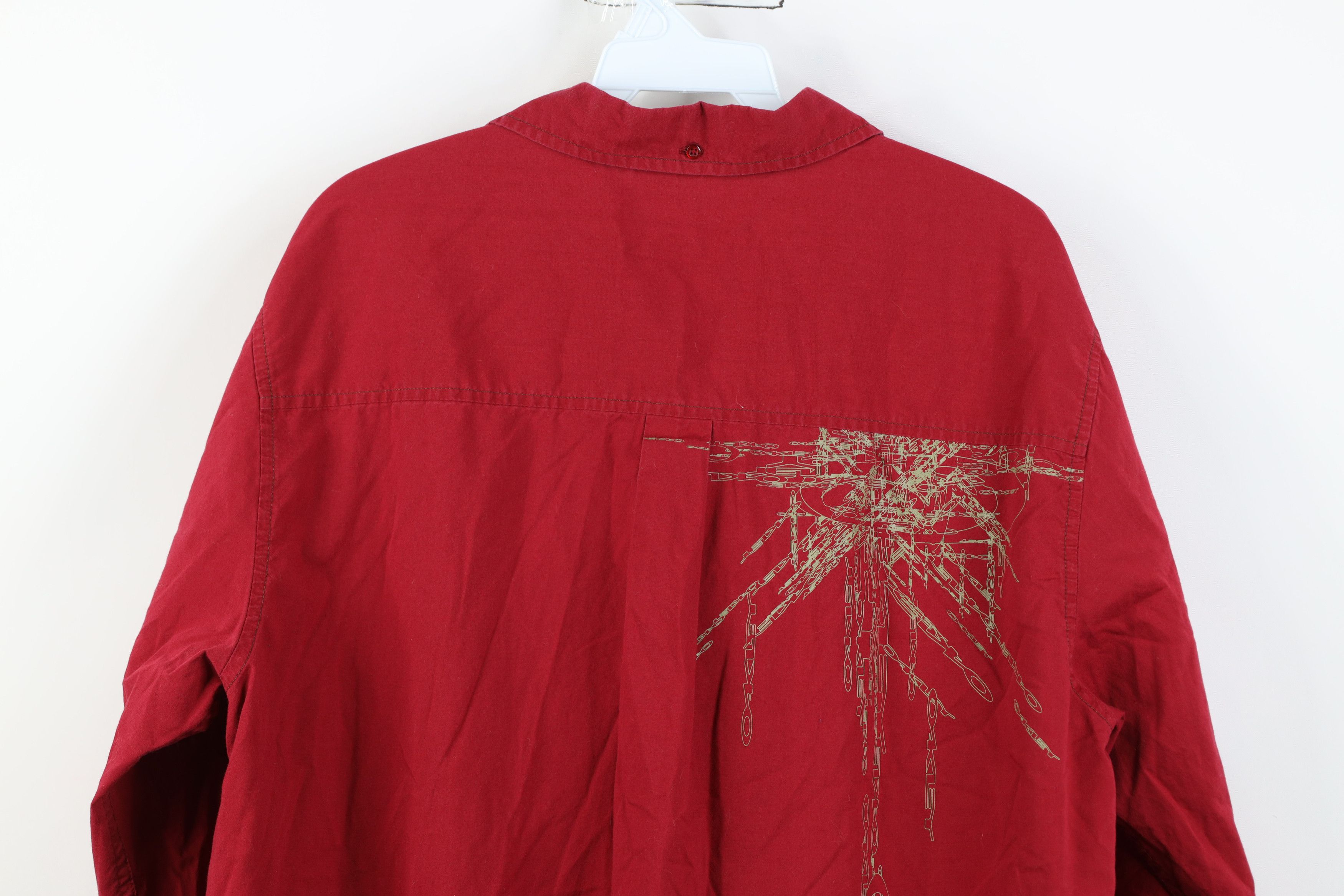 Oakley Vintage Y2K Oakley Shatter O Logo Collared Button Shirt Size US L / EU 52-54 / 3 - 15 Thumbnail