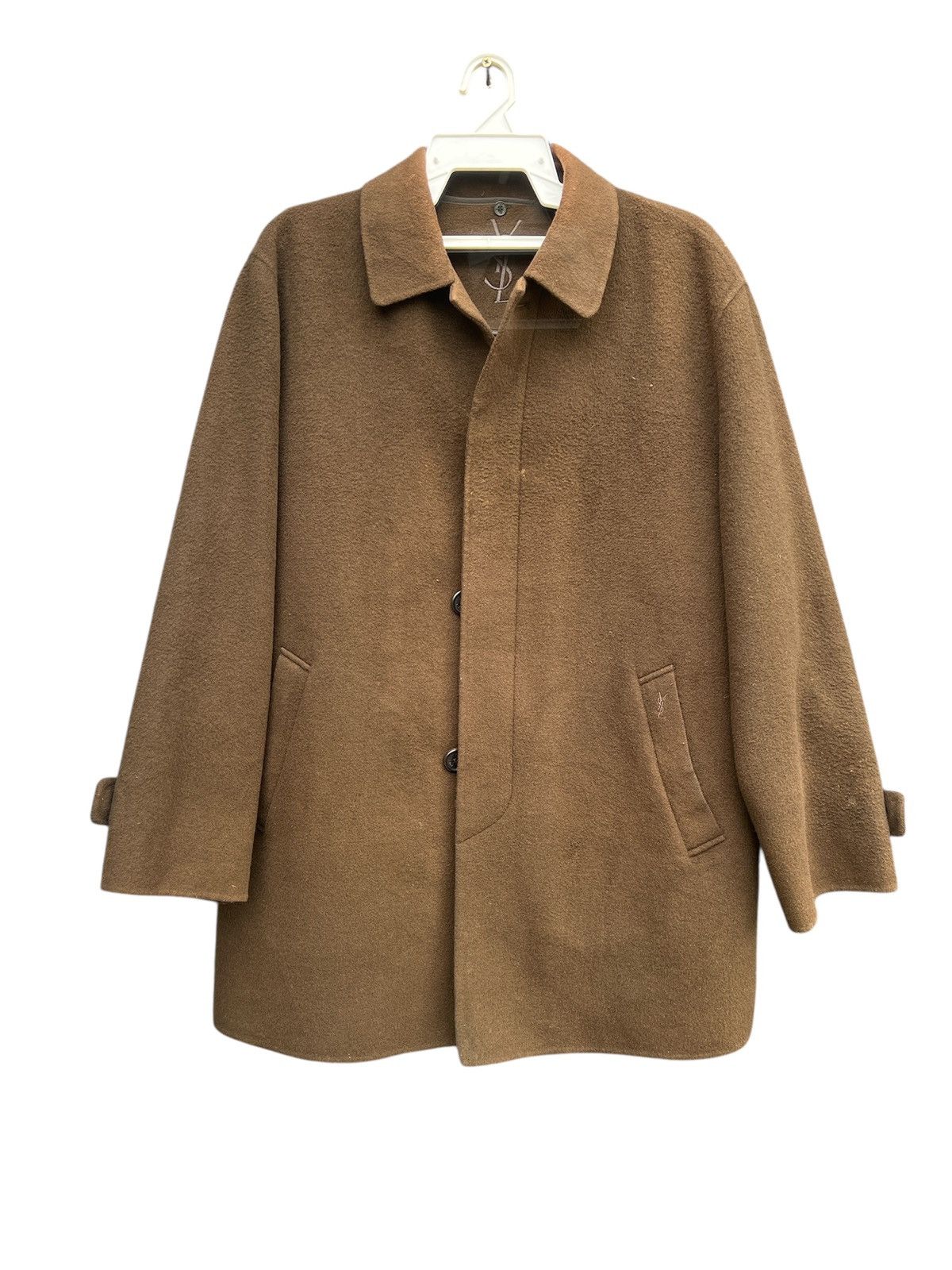 Yves Saint Laurent Ysl Wool Coat Size US L / EU 52-54 / 3 - 1 Thumbnail