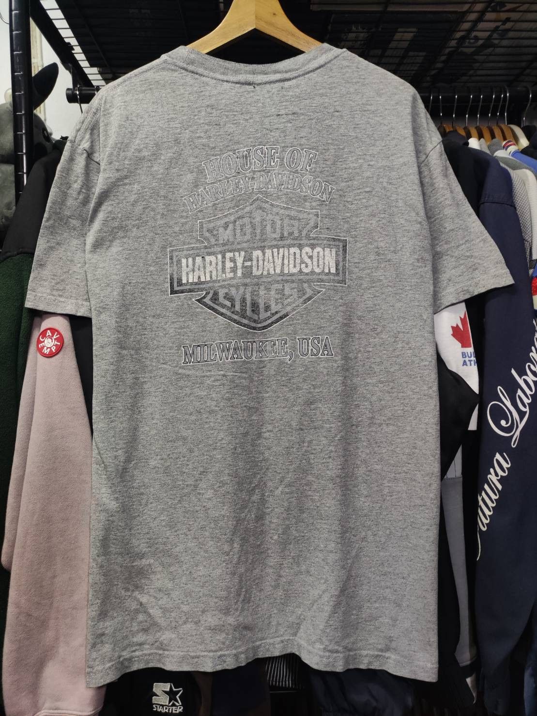 Harley Davidson Vtg 90's Harley Davidson Millwaukee, Eagel Pocket T-Shirt Size US L / EU 52-54 / 3 - 2 Thumbnail
