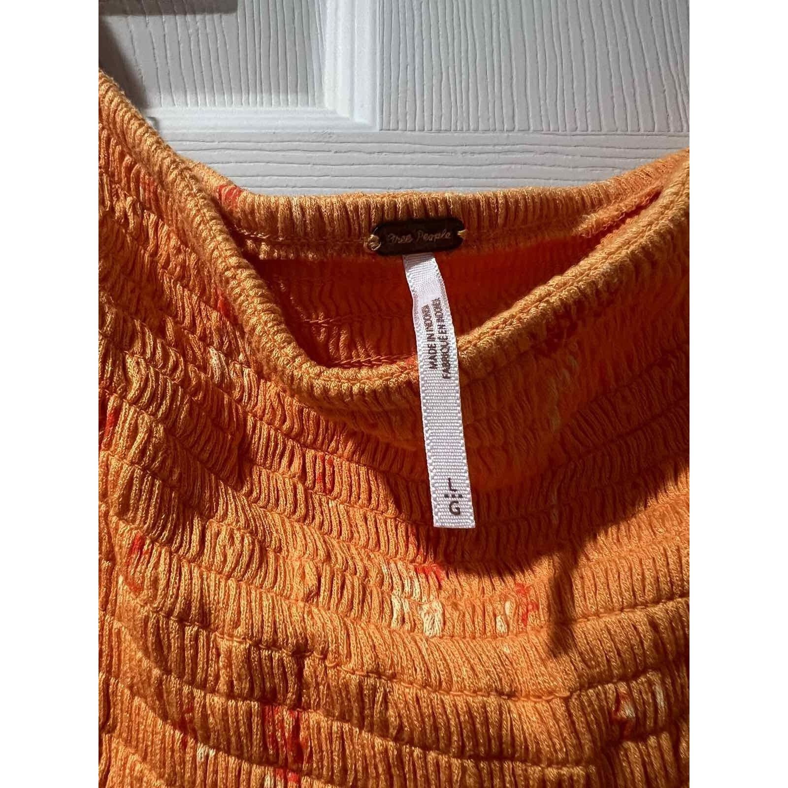 Free People Free People Women Lana Orange Tunic Off Dress Size L A000507 Size L / US 10 / IT 46 - 9 Thumbnail
