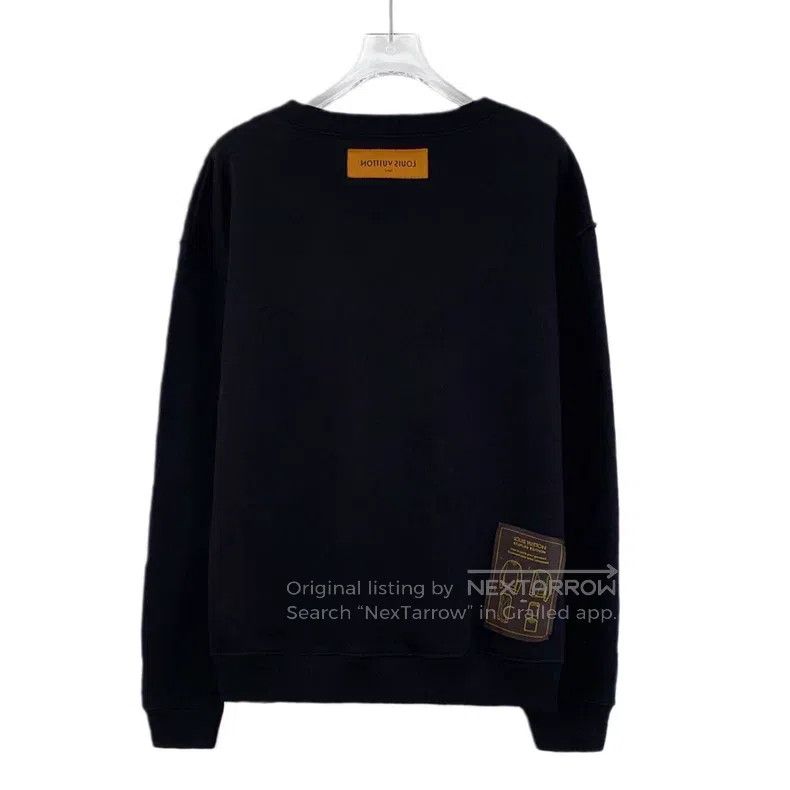 Louis Vuitton Louis Vuitton Black Instruction Cotton Crew Neck Long Slee Size US M / EU 48-50 / 2 - 2 Thumbnail