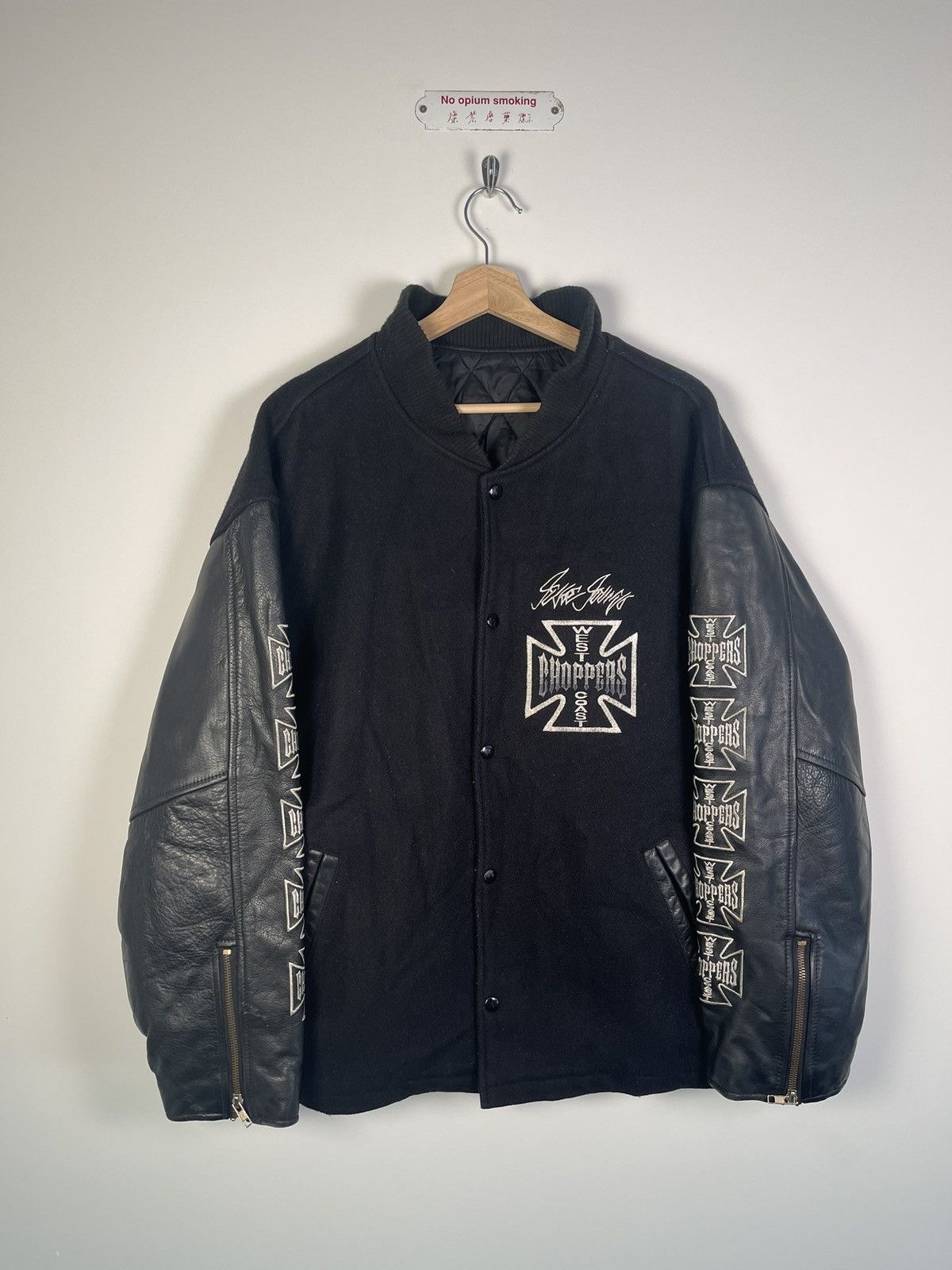 image of Vintage Grail West Coast Choppers Varsity Jacket in Black, Men's (Size Large)