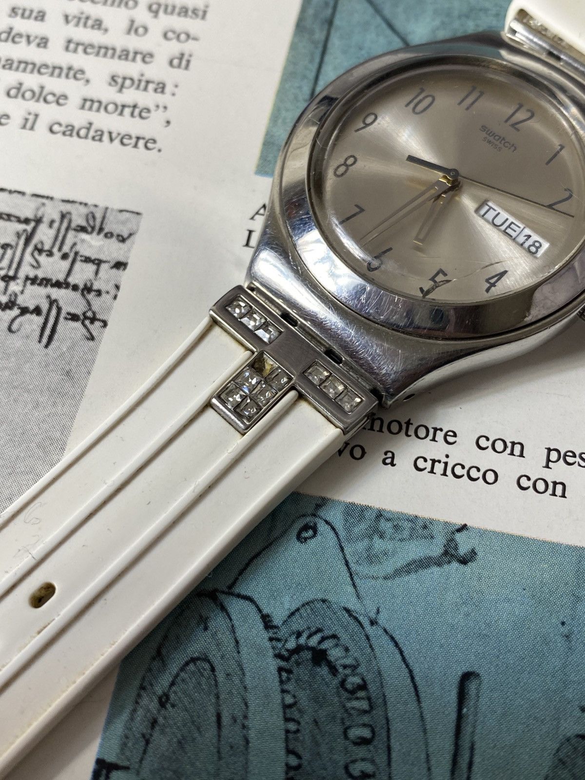 Swatch Swiss Swatch Irony Watch: Day/Date, White Strap, Day/Date Size ONE SIZE - 3 Thumbnail