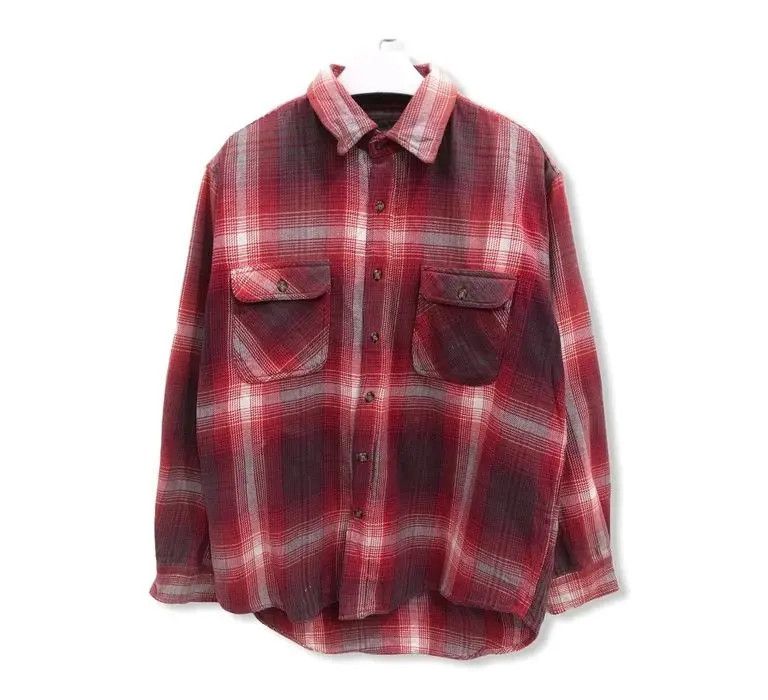Edwin × Flannel Vintage Edwin Checkered Plaid Tartan Flannel Shirt 👕 Size US M / EU 48-50 / 2 - 1 Thumbnail
