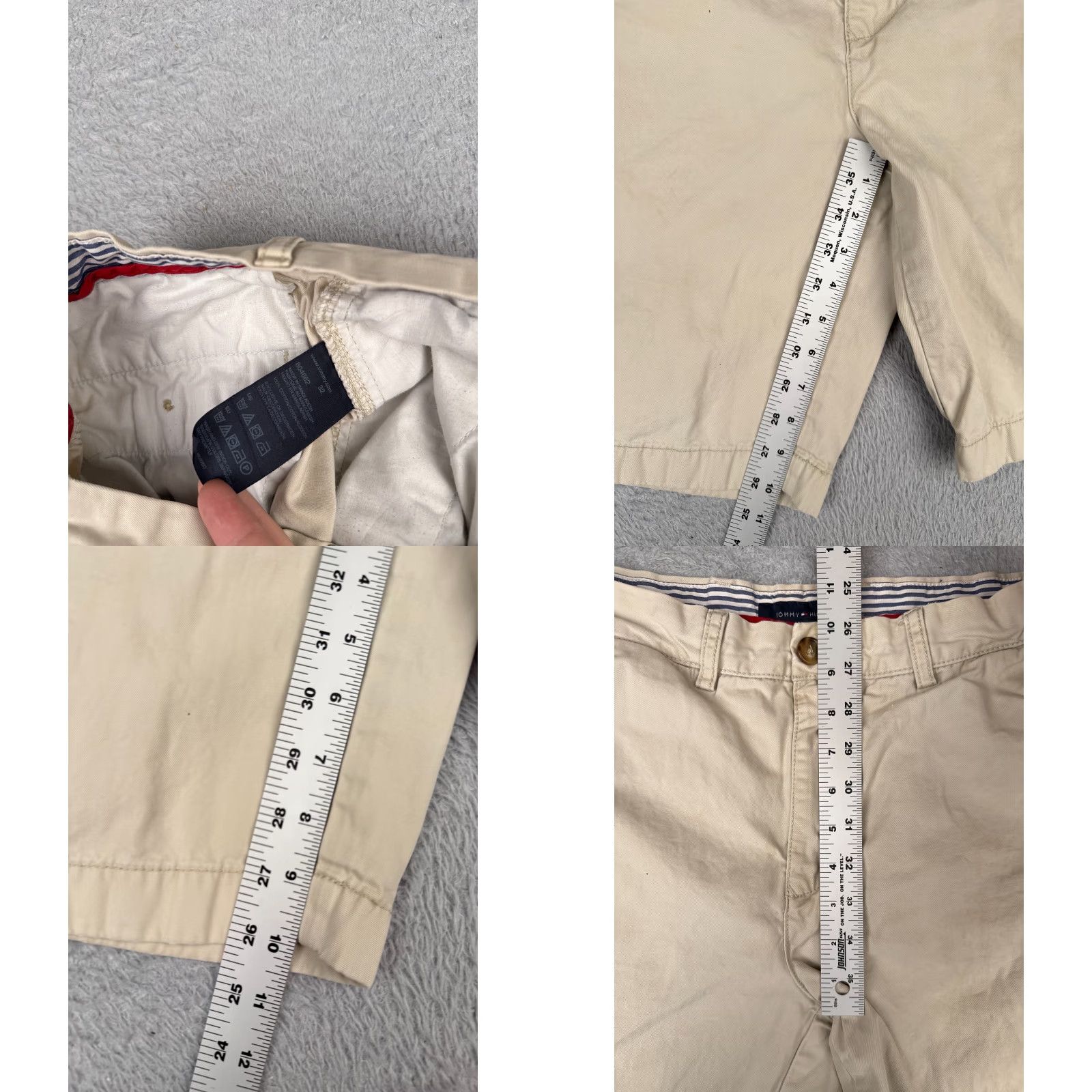 Tommy Hilfiger Tommy Hilfiger Shorts Mens 32 Beige Chino 100% Cotton Twill Golf Zip Fly 34x10 Size US 32 / EU 48 - 8 Thumbnail